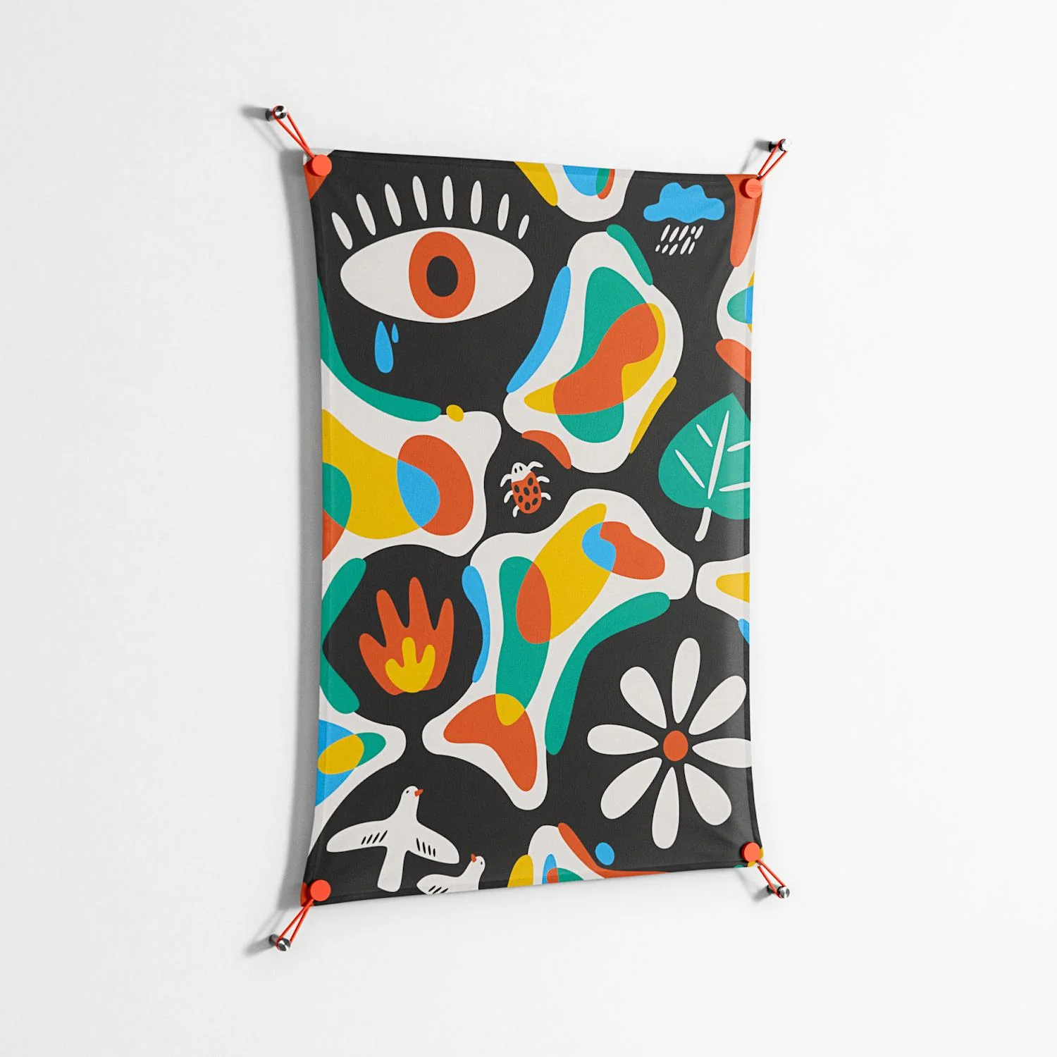 Alive - Work On Wall - Vratislav Pecka - Orange - 70 x 100 cm - Image 2