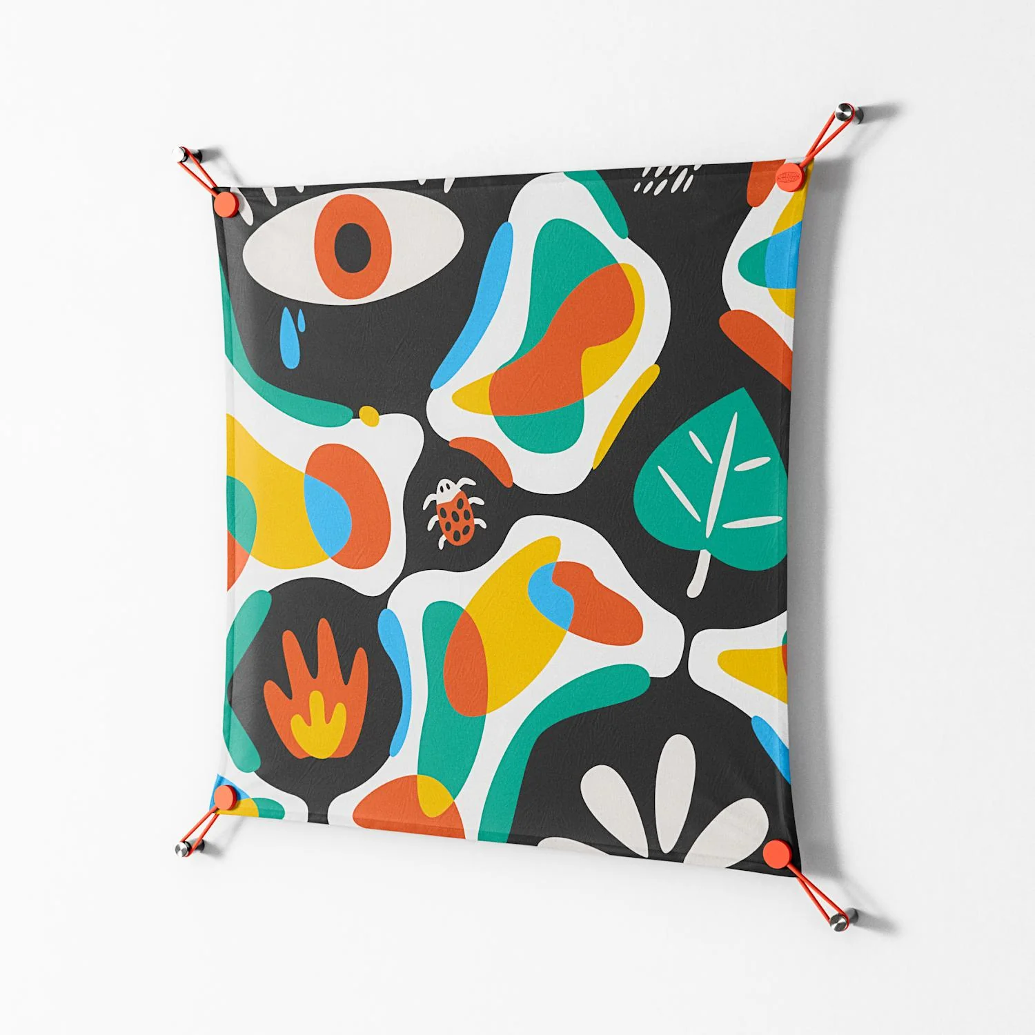 Alive - Work On Wall - Vratislav Pecka - Orange - 70 x 70 cm - Image 2