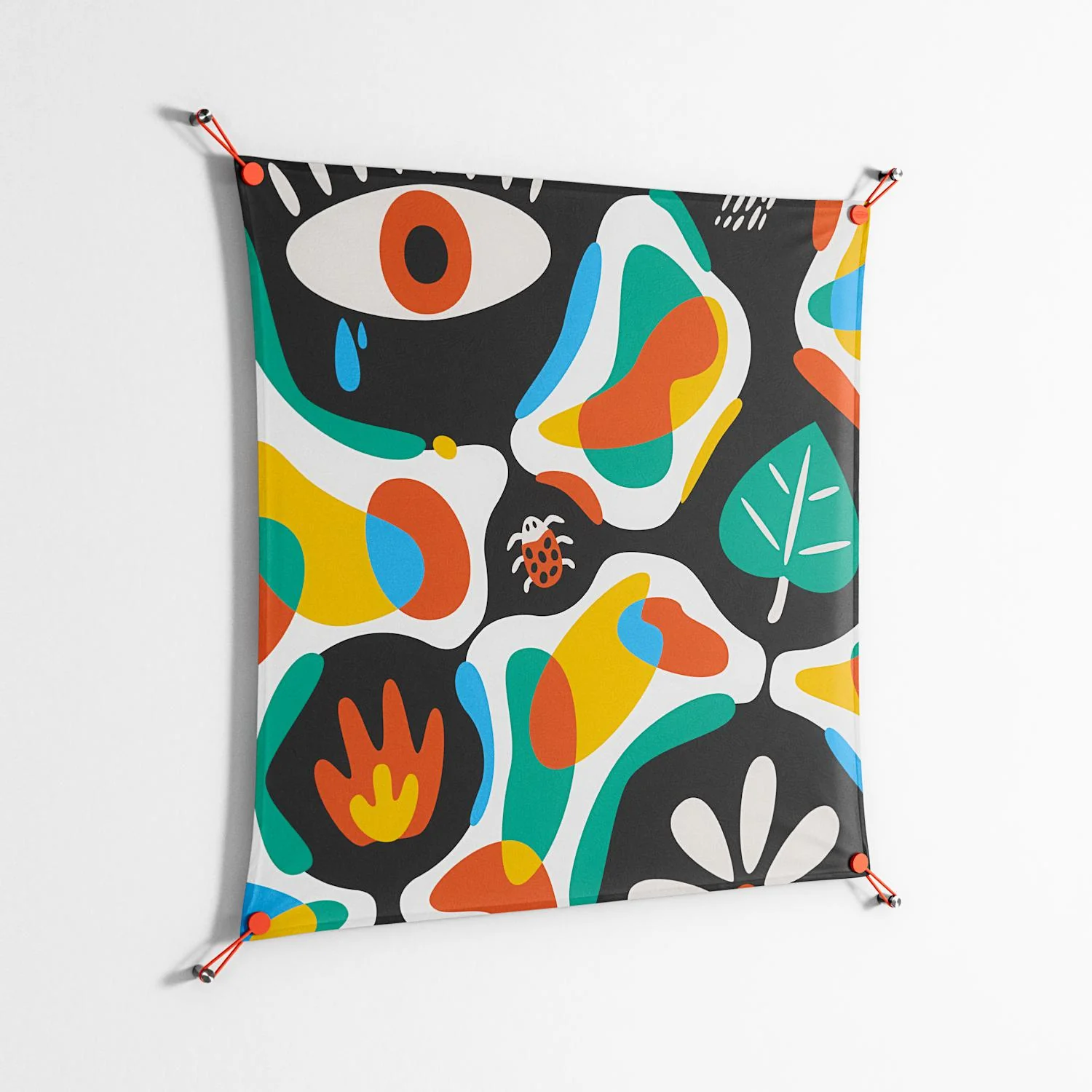 Alive - Work On Wall - Vratislav Pecka - Orange - 90 x 90 cm - Image 2