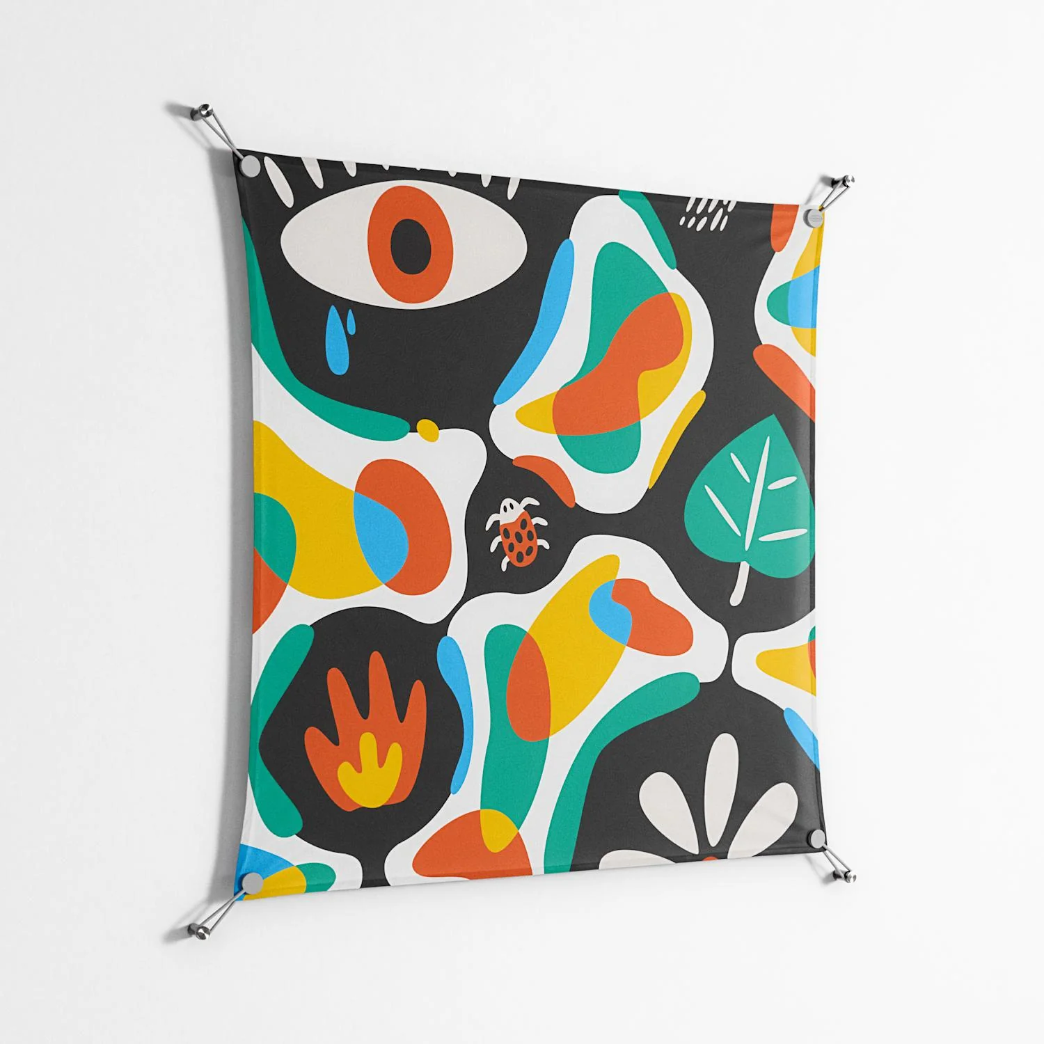 Alive - Work On Wall - Vratislav Pecka - Silver - 90 x 90 cm - Image 2