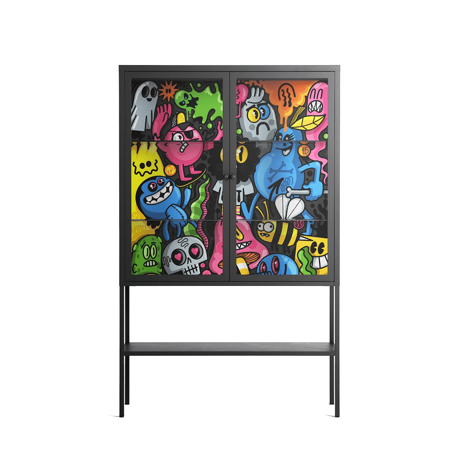 All The Good Guys - Loft Cabinet - Craig Watkins - Antracite - Clear glass