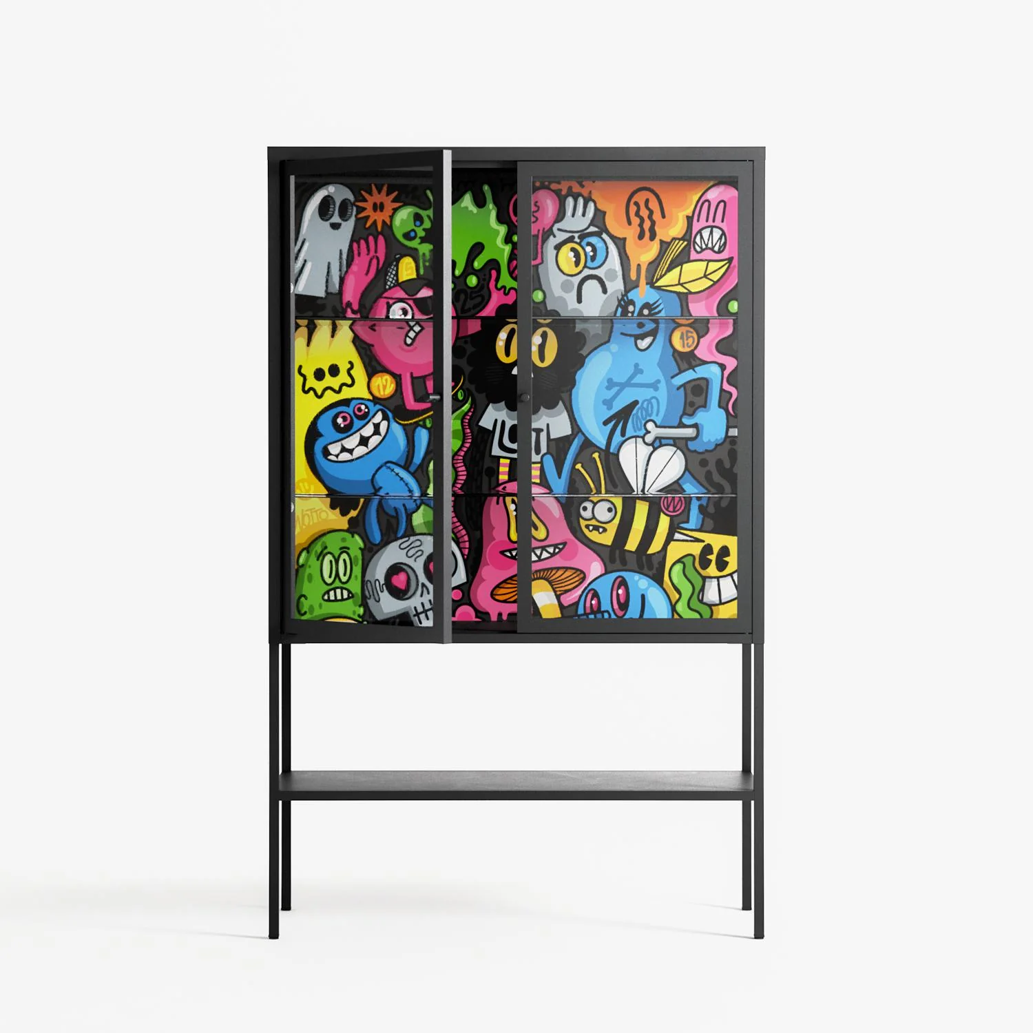 All The Good Guys - Loft Cabinet - Craig Watkins - Antracite - Clear glass - Image 2