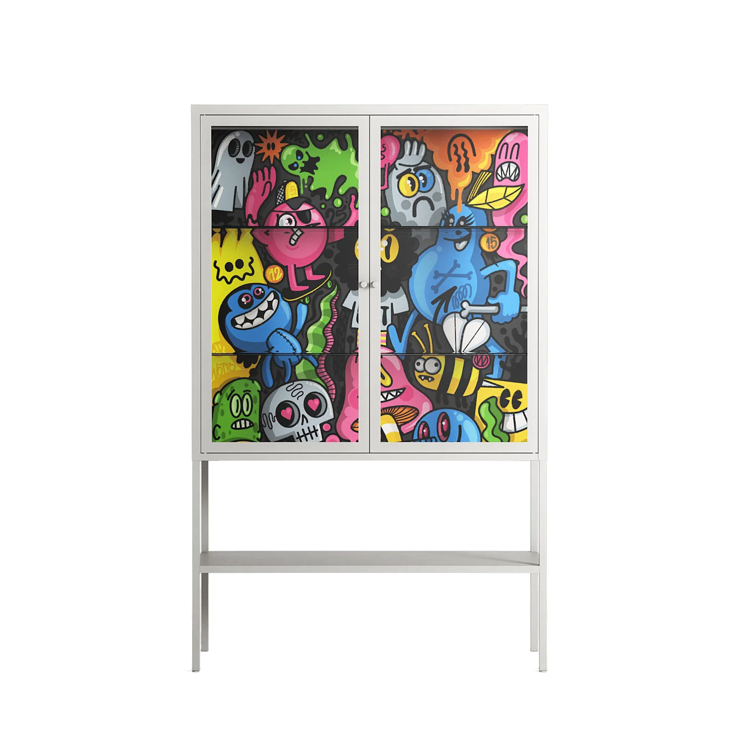 All The Good Guys - Loft Cabinet - Craig Watkins - Chalk - Clear glass