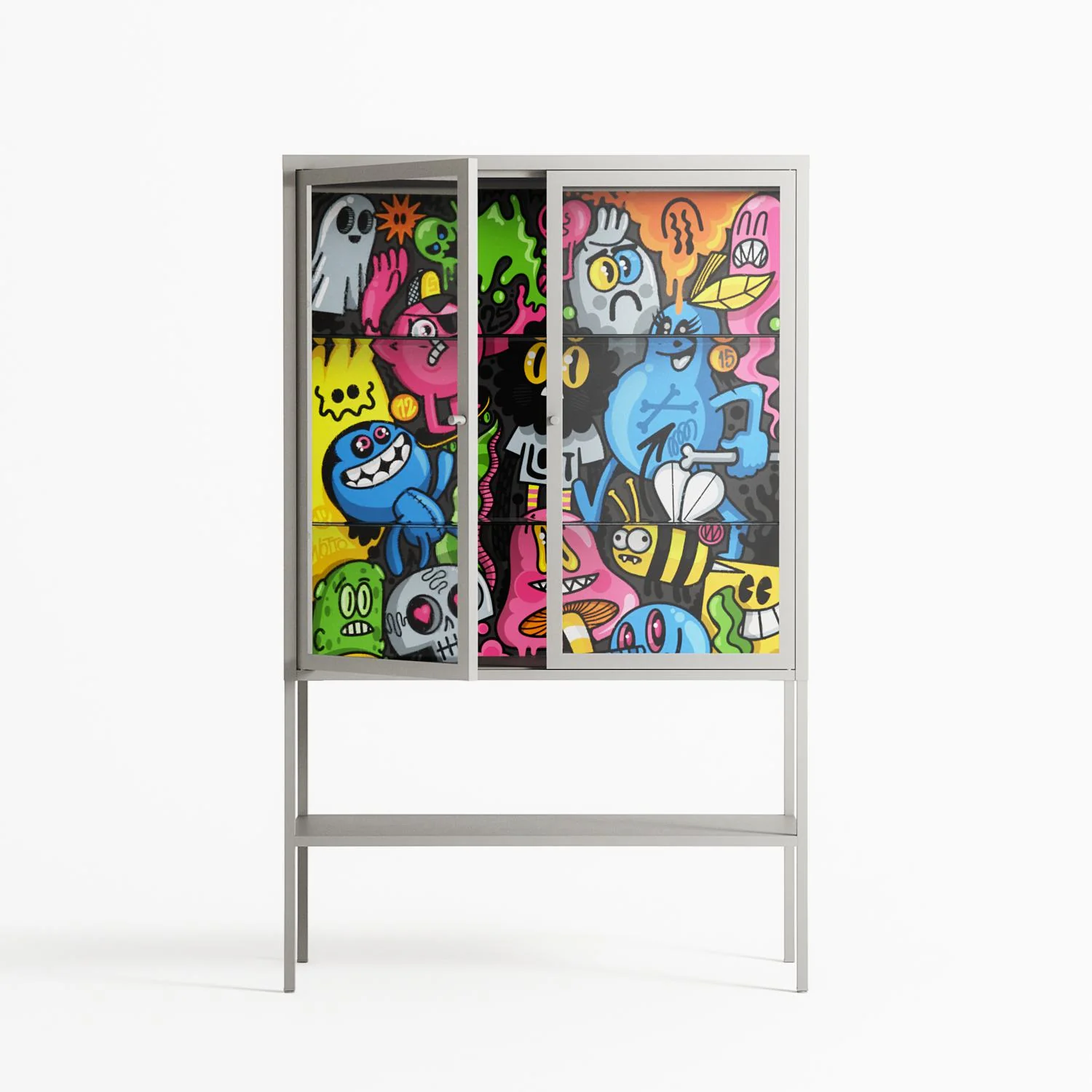 All The Good Guys - Loft Cabinet - Craig Watkins - Chalk - Clear glass - Image 2