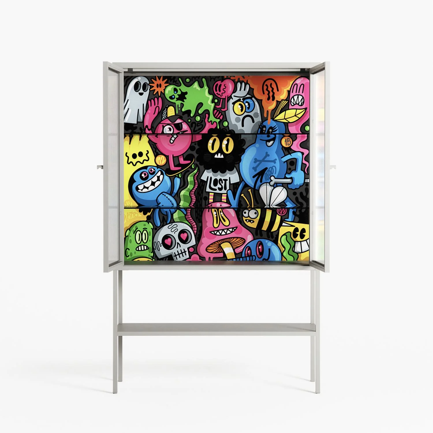 All The Good Guys - Loft Cabinet - Craig Watkins - Chalk - Reeded glass - Image 3
