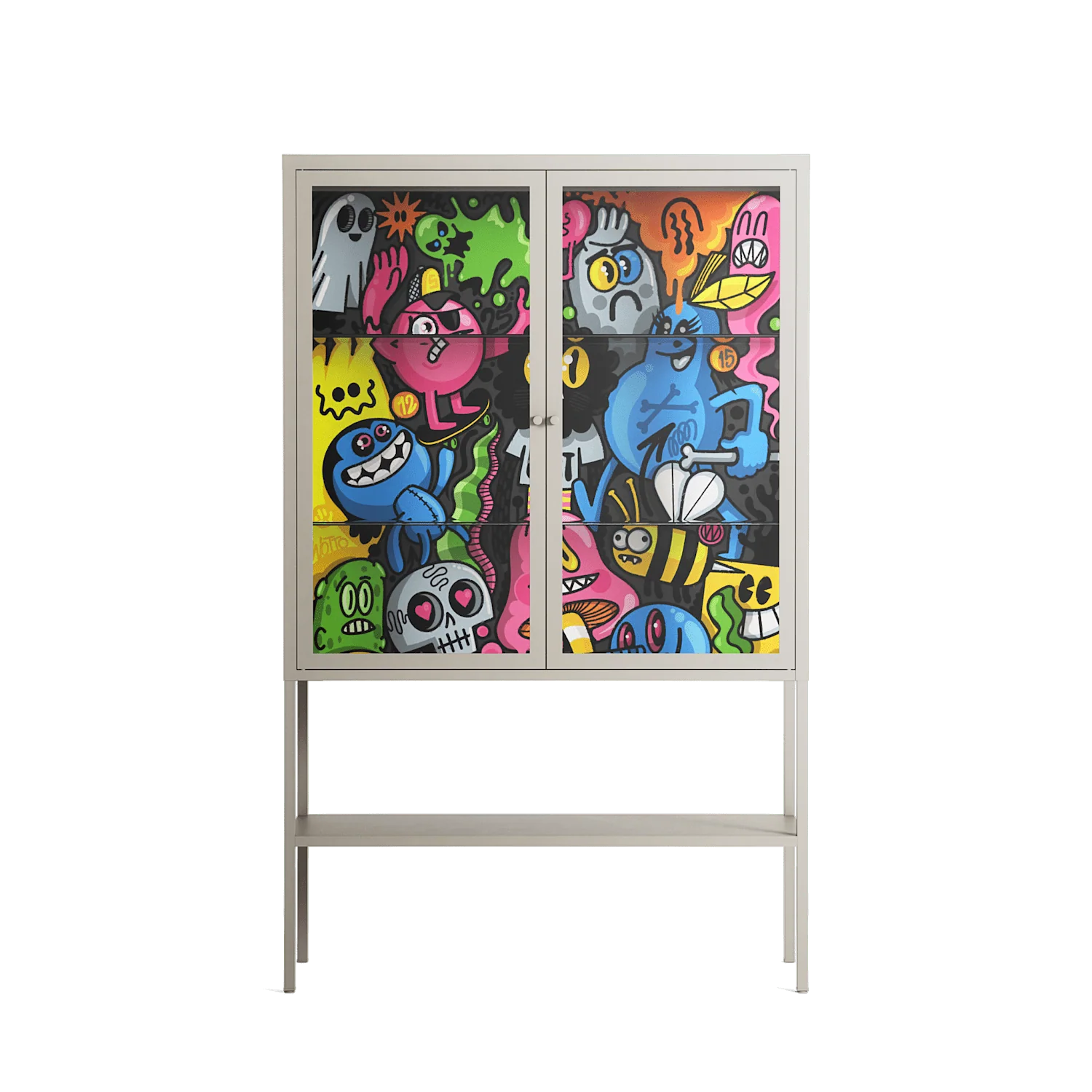 All The Good Guys - Loft Cabinet - Craig Watkins - Pebble - Clear glass