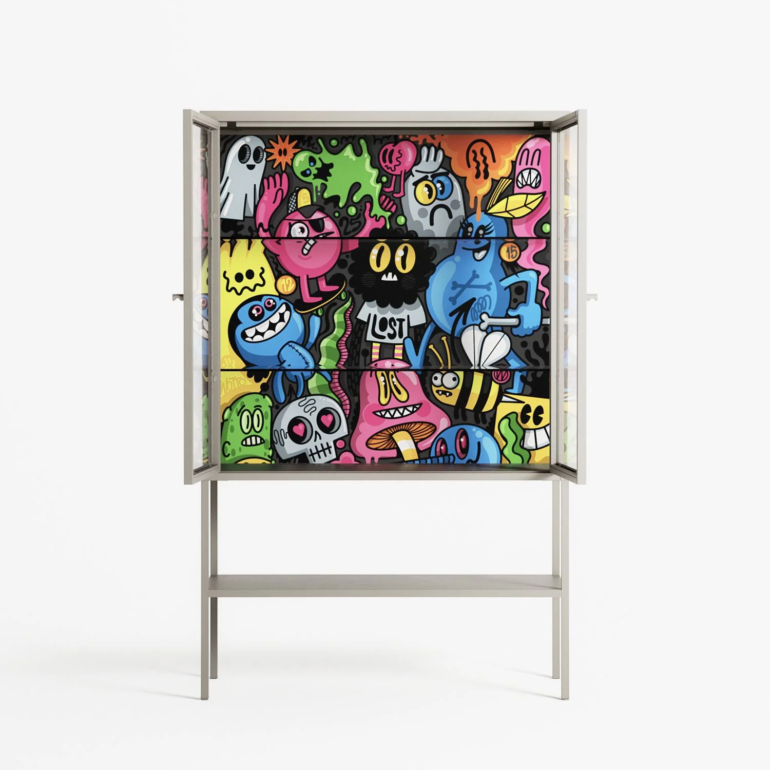 All The Good Guys - Loft Cabinet - Craig Watkins - Pebble - Clear glass - Image 3