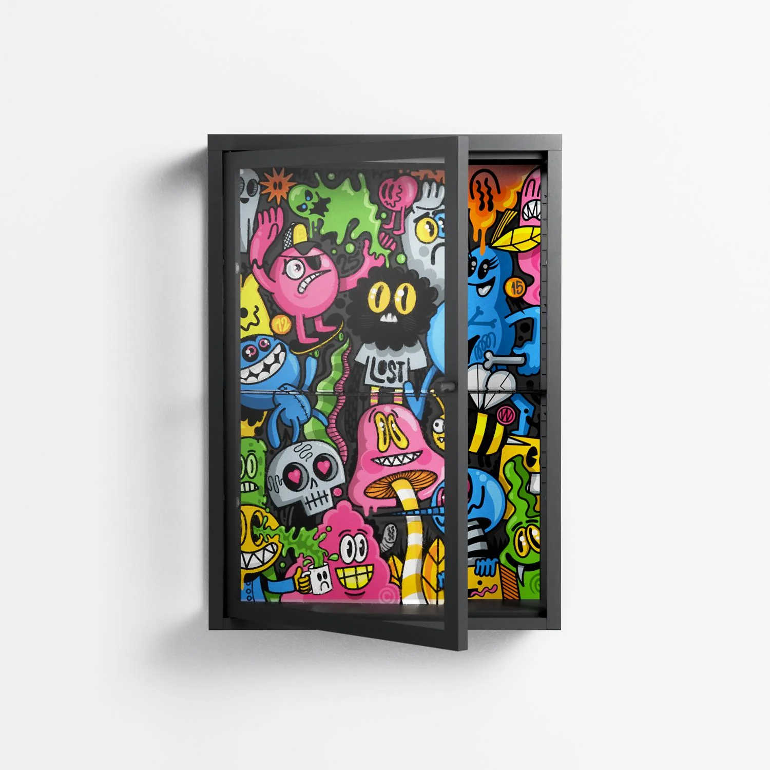 All The Good Guys - Wall Cabinet - Craig Watkins - Antracite - Clear glass - Image 2