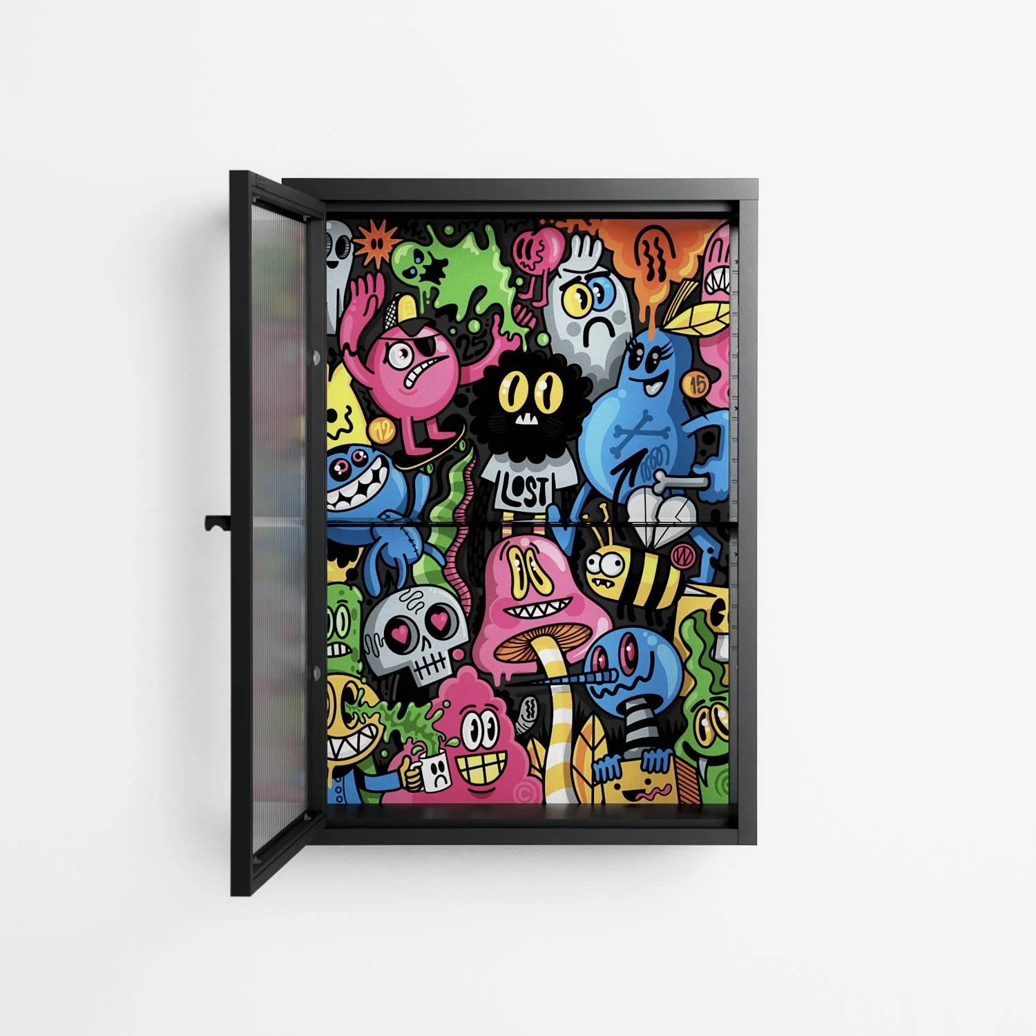 All The Good Guys - Wall Cabinet - Craig Watkins - Antracite - Reeded glass - Image 3