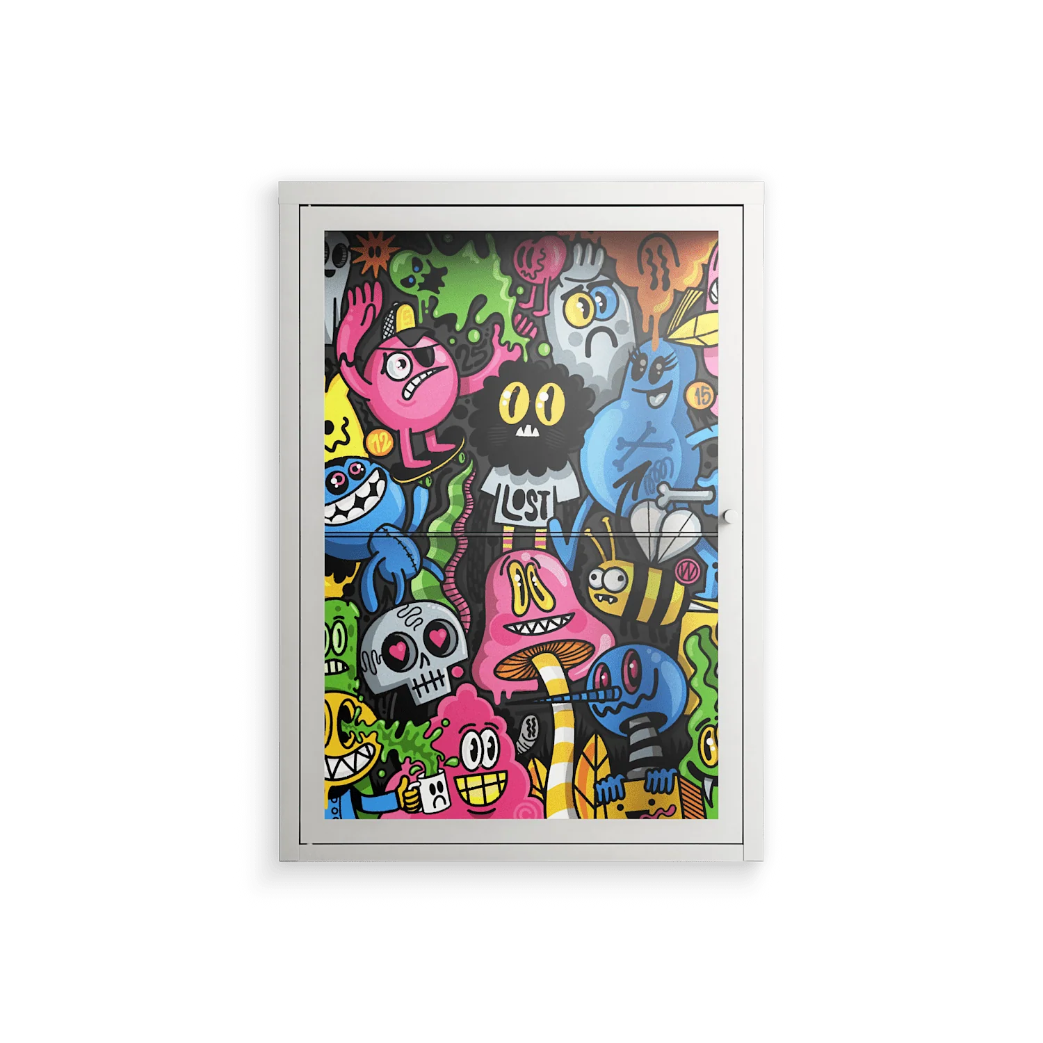 All The Good Guys - Wall Cabinet - Craig Watkins - Chalk - Clear glass