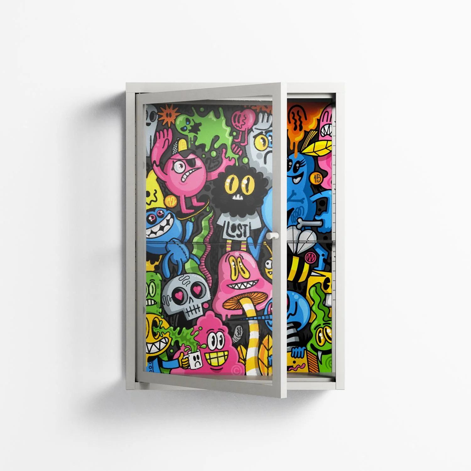 All The Good Guys - Wall Cabinet - Craig Watkins - Chalk - Clear glass - Image 2