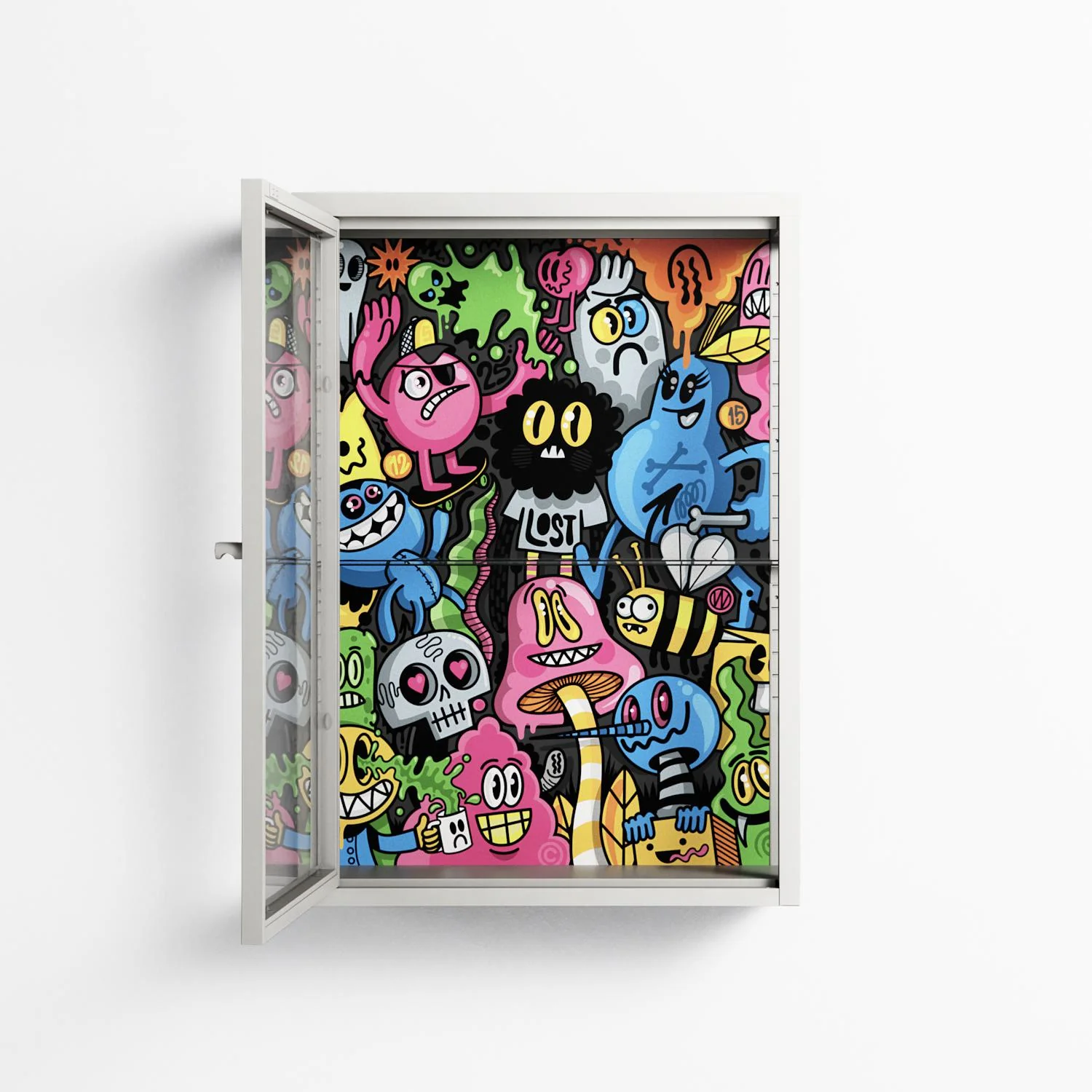 All The Good Guys - Wall Cabinet - Craig Watkins - Chalk - Clear glass - Image 3