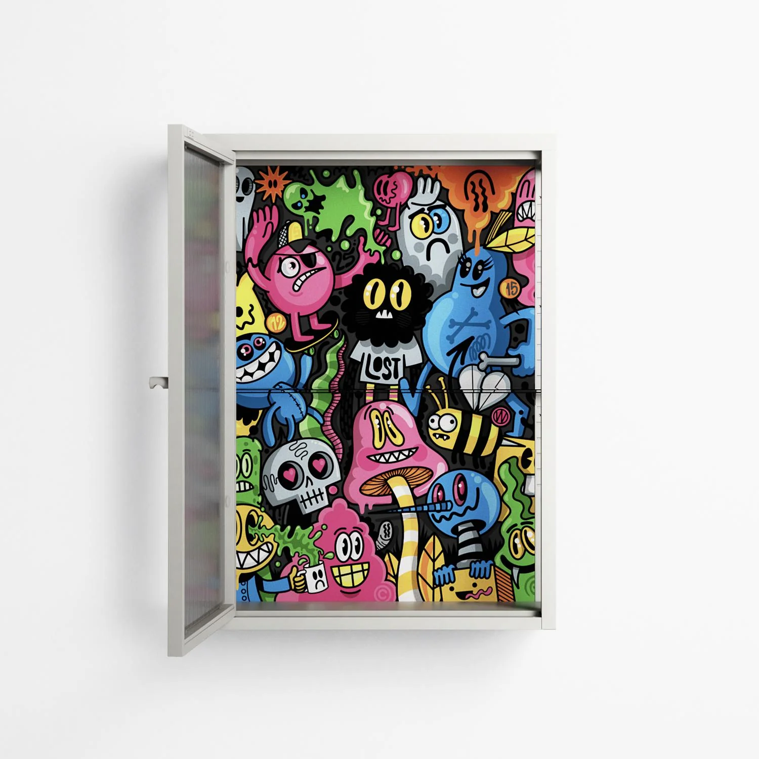 All The Good Guys - Wall Cabinet - Craig Watkins - Chalk - Reeded glass - Image 3