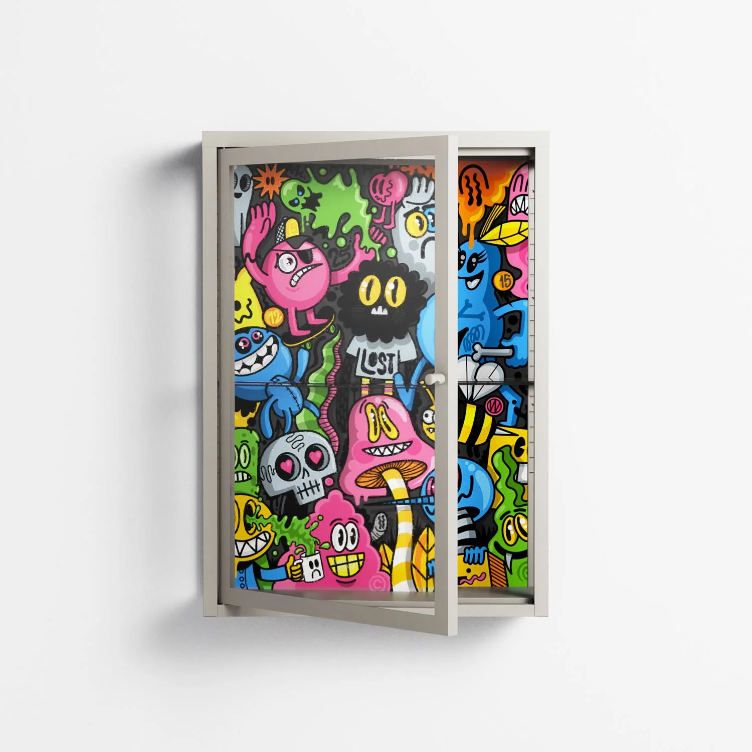 All The Good Guys - Wall Cabinet - Craig Watkins - Pebble - Clear glass - Image 2