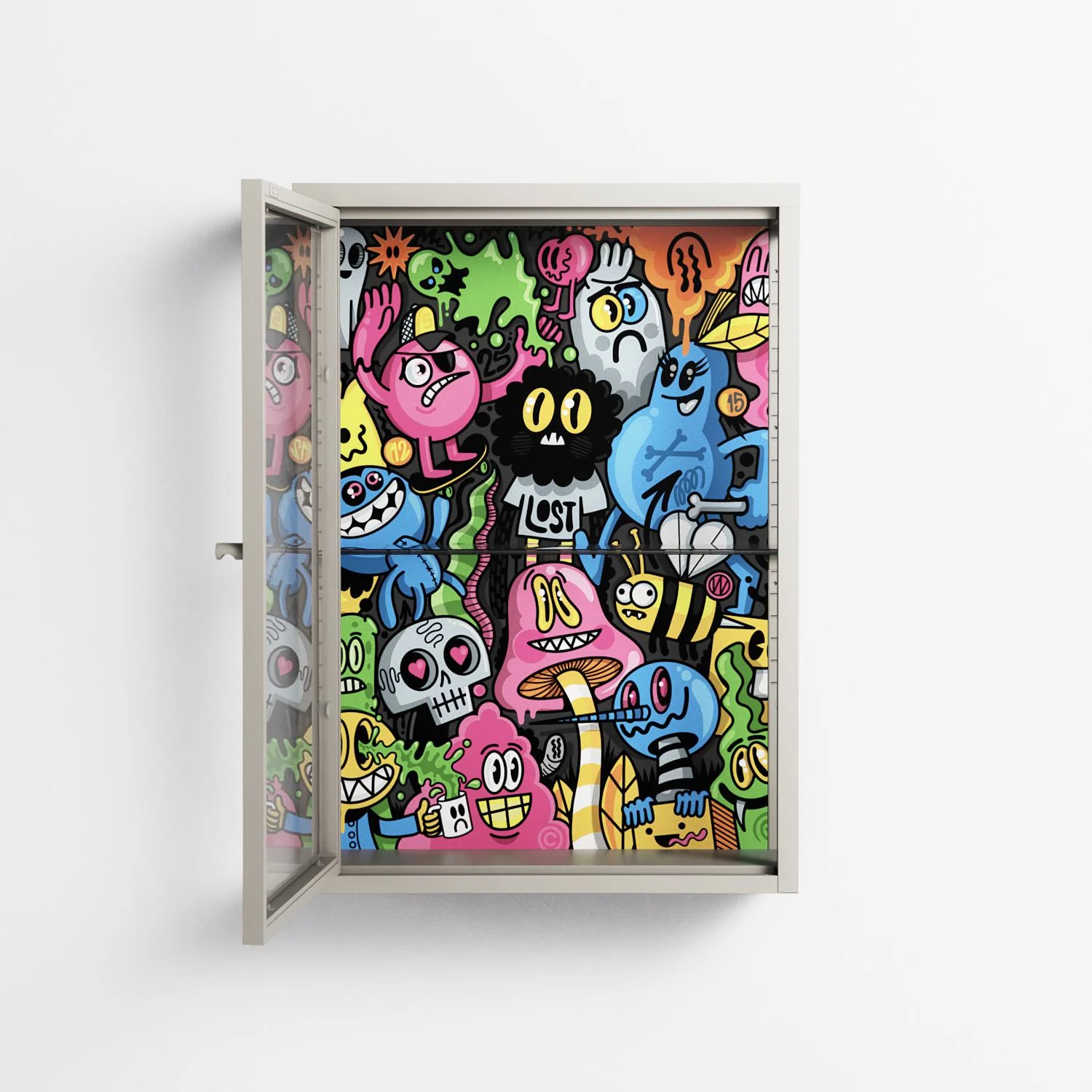 All The Good Guys - Wall Cabinet - Craig Watkins - Pebble - Clear glass - Image 3