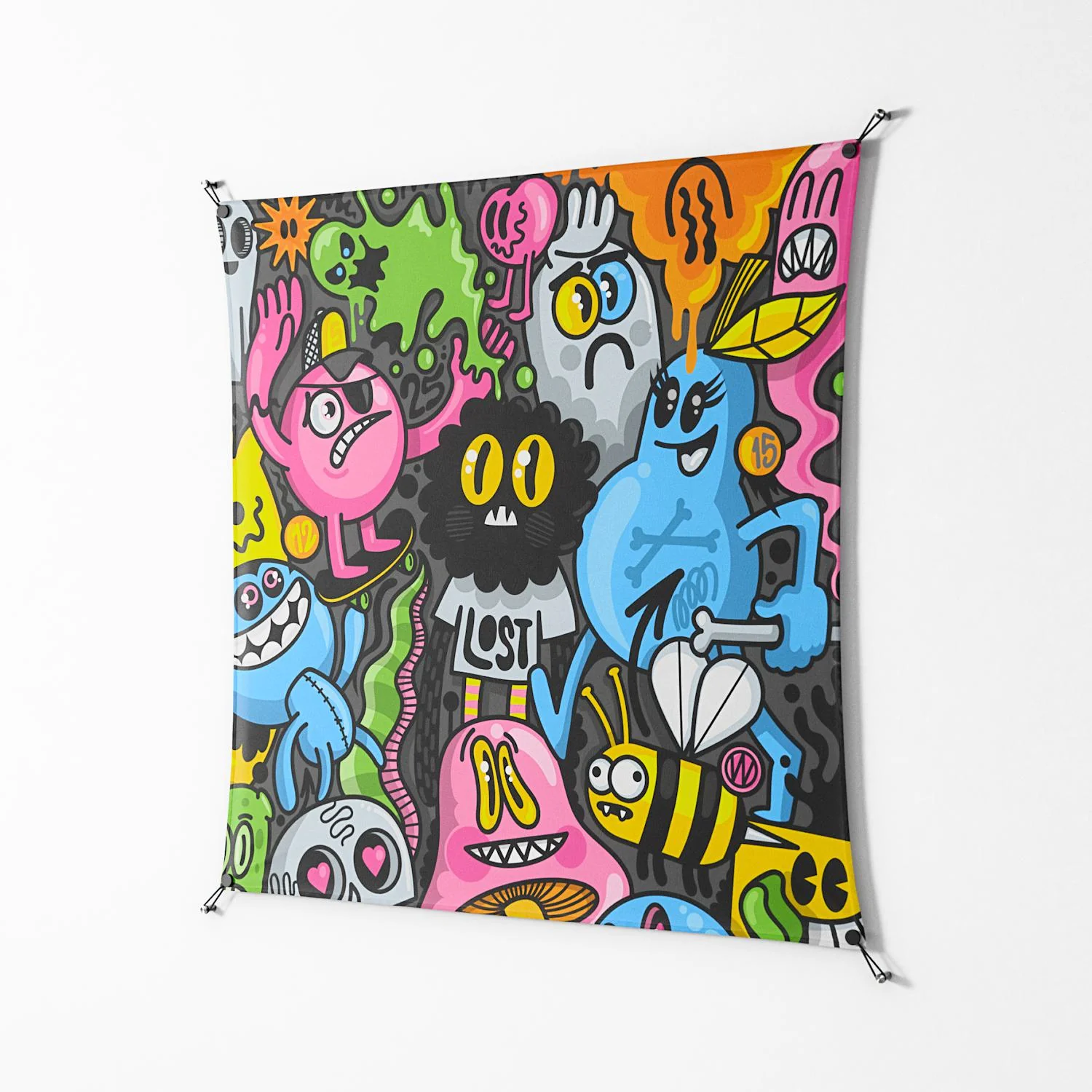 All The Good Guys - Work On Wall - Craig Watkins - Black - 140 x 140 cm - Image 2