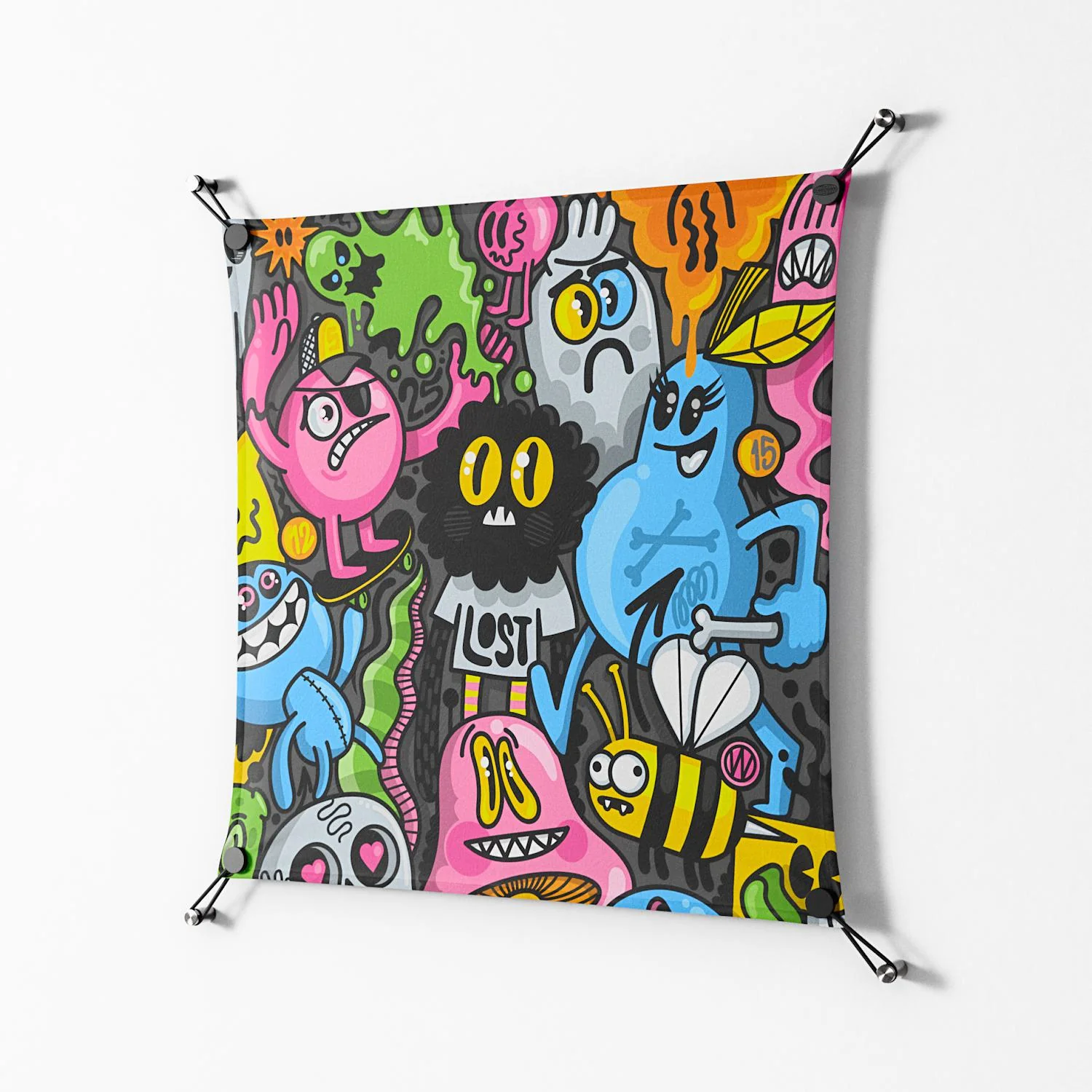 All The Good Guys - Work On Wall - Craig Watkins - Black - 70 x 70 cm - Image 2
