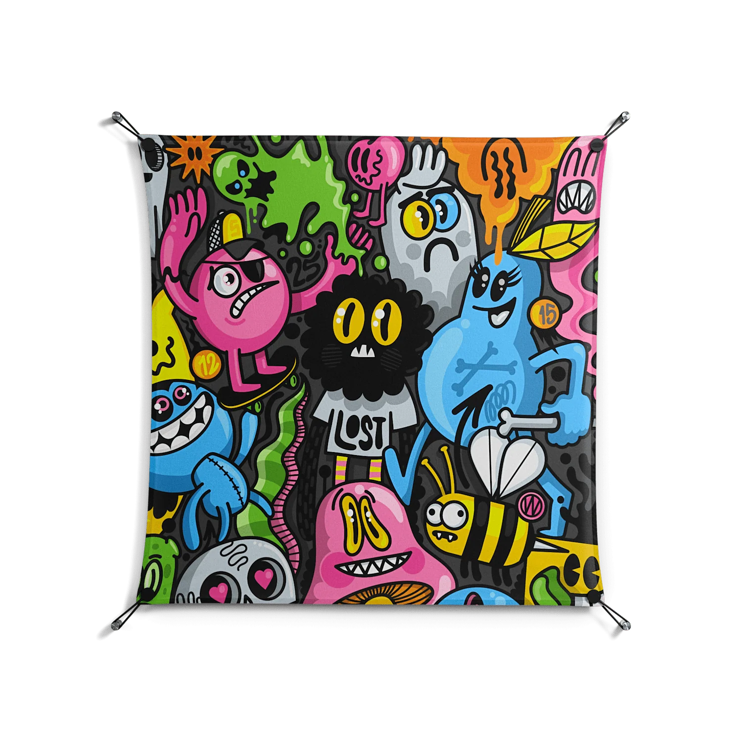 All The Good Guys - Work On Wall - Craig Watkins - Black - 90 x 90 cm