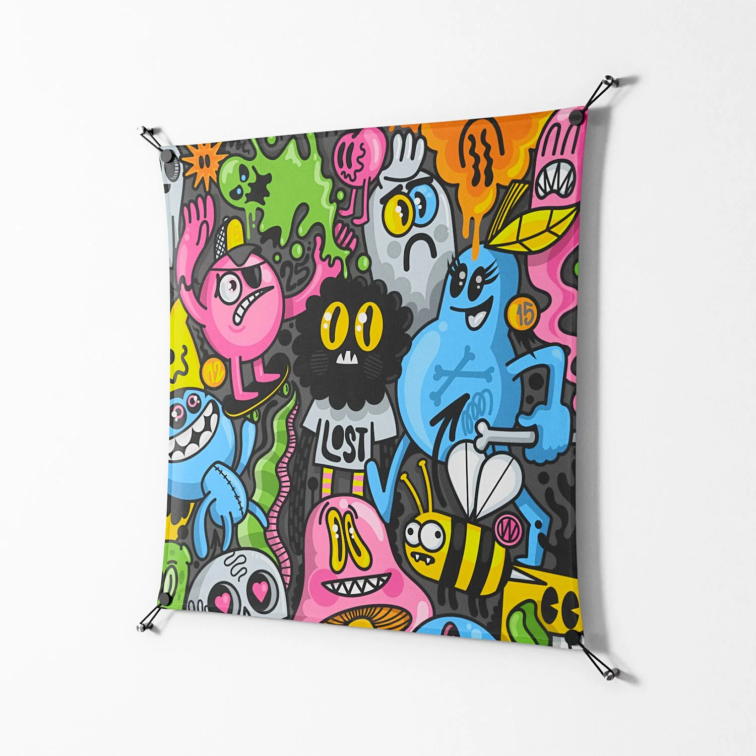 All The Good Guys - Work On Wall - Craig Watkins - Black - 90 x 90 cm - Image 2