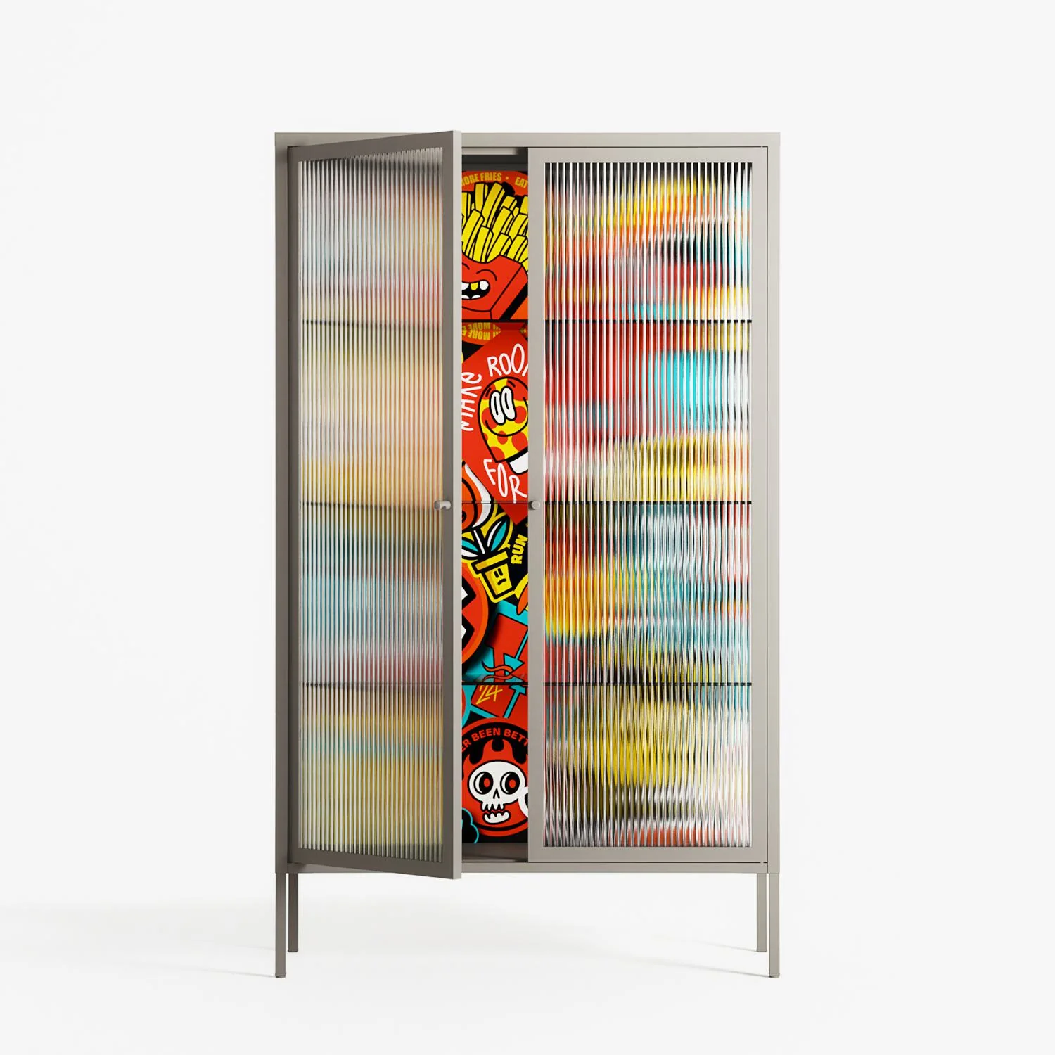 All The Stickers - Cabinet - Craig Watkins - Pebble - Reeded glass - Image 2