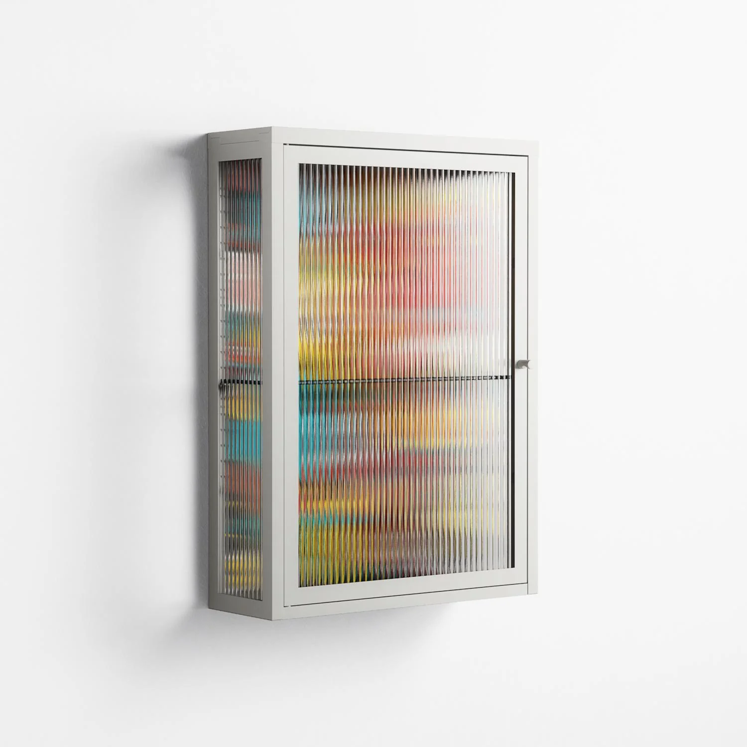 All The Stickers - Wall Cabinet - Craig Watkins - Chalk - Reeded glass - Image 4