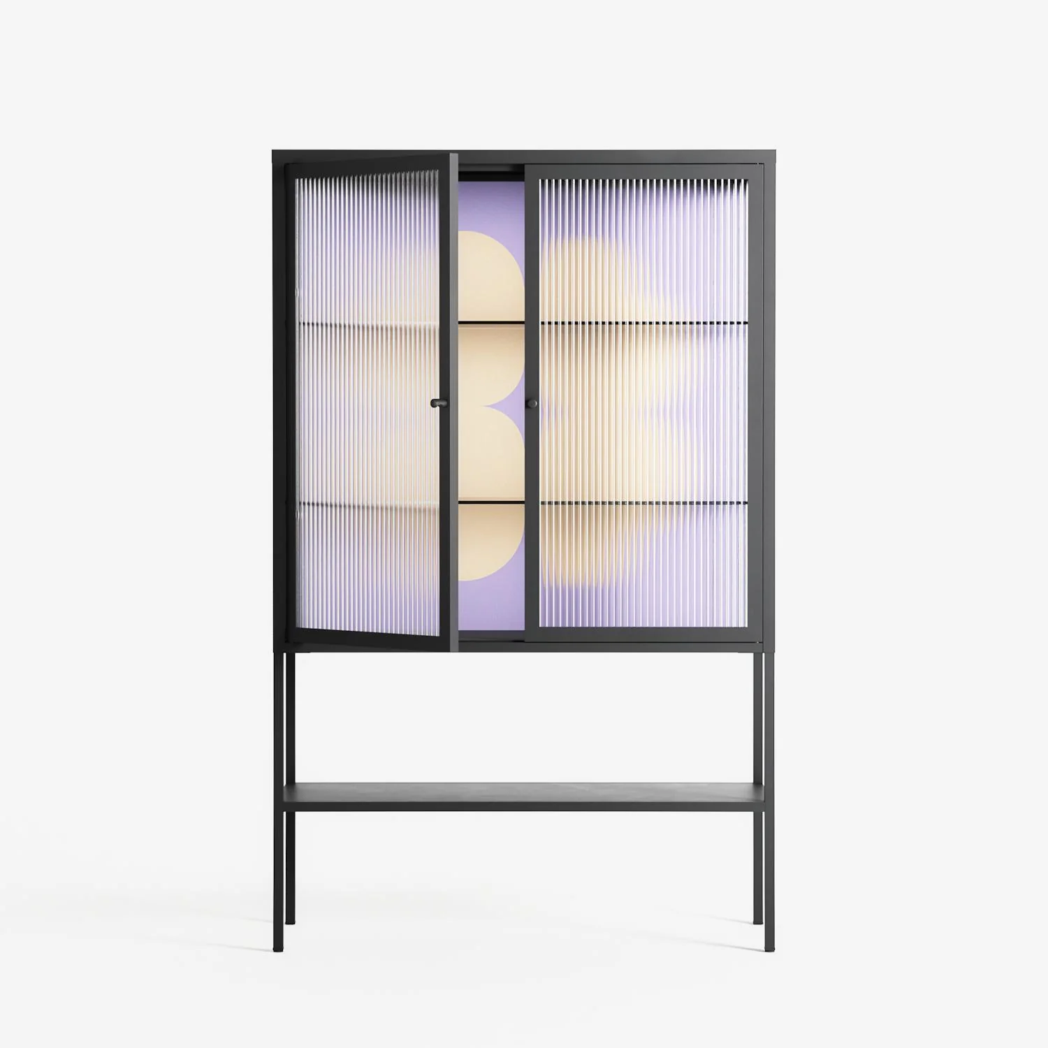 Amara - Loft Cabinet - Linus Lohoff - Antracite - Reeded glass - Image 2