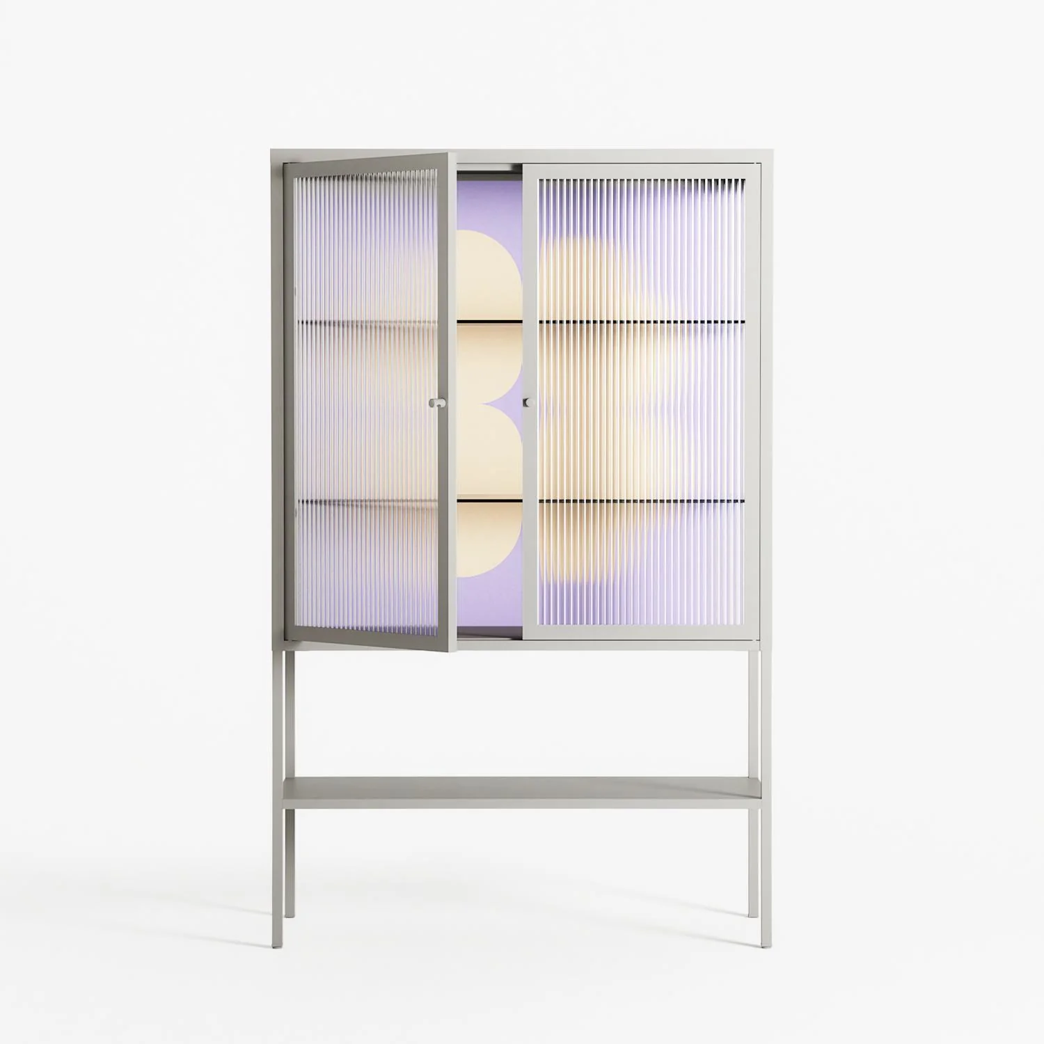 Amara - Loft Cabinet - Linus Lohoff - Chalk - Reeded glass - Image 2