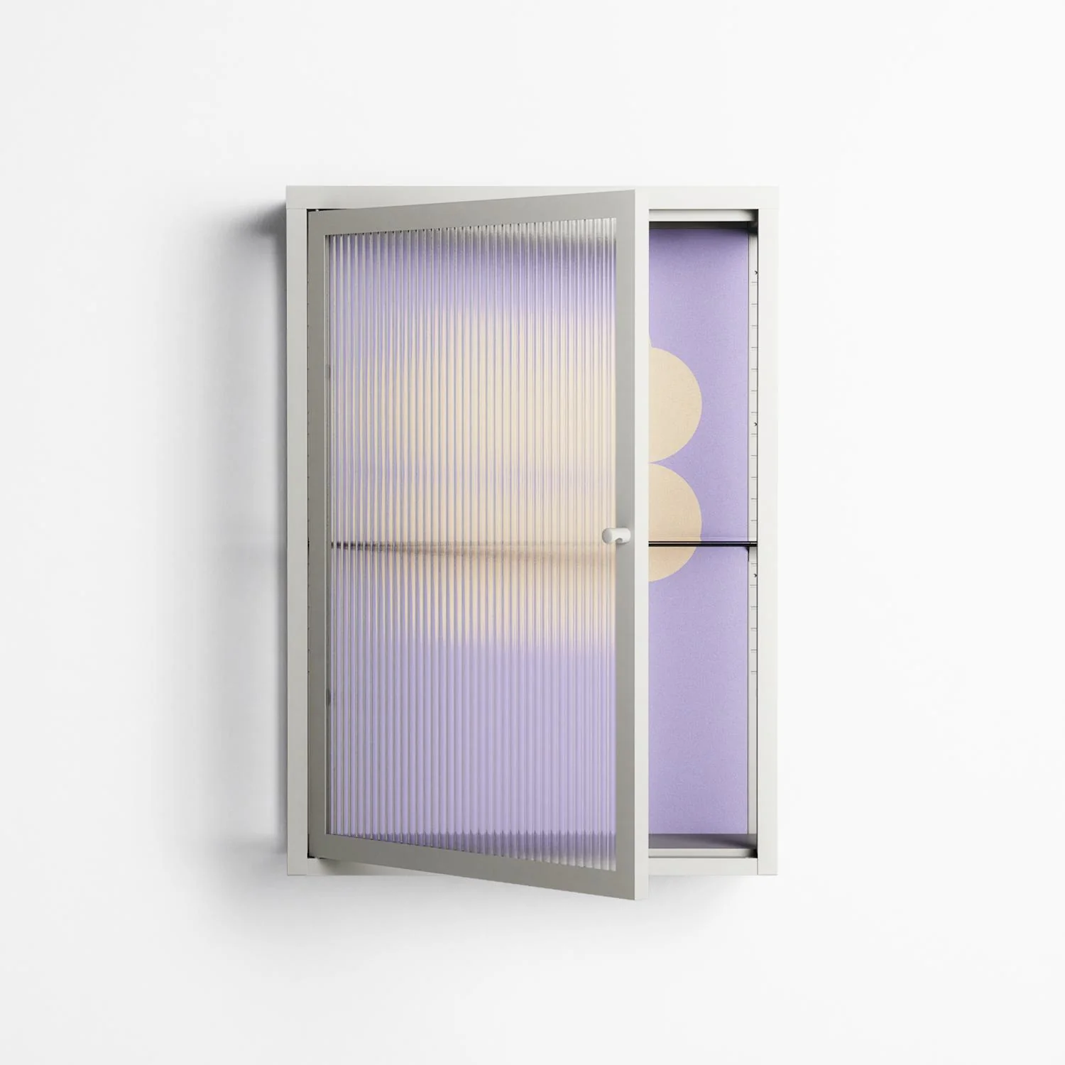 Amara - Wall Cabinet - Linus Lohoff - Chalk - Reeded glass - Image 2