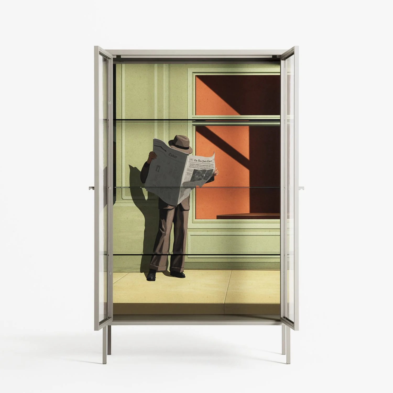 Anonymous Reader - Cabinet - Kristin Eriksson - Pebble - Clear glass - Image 3