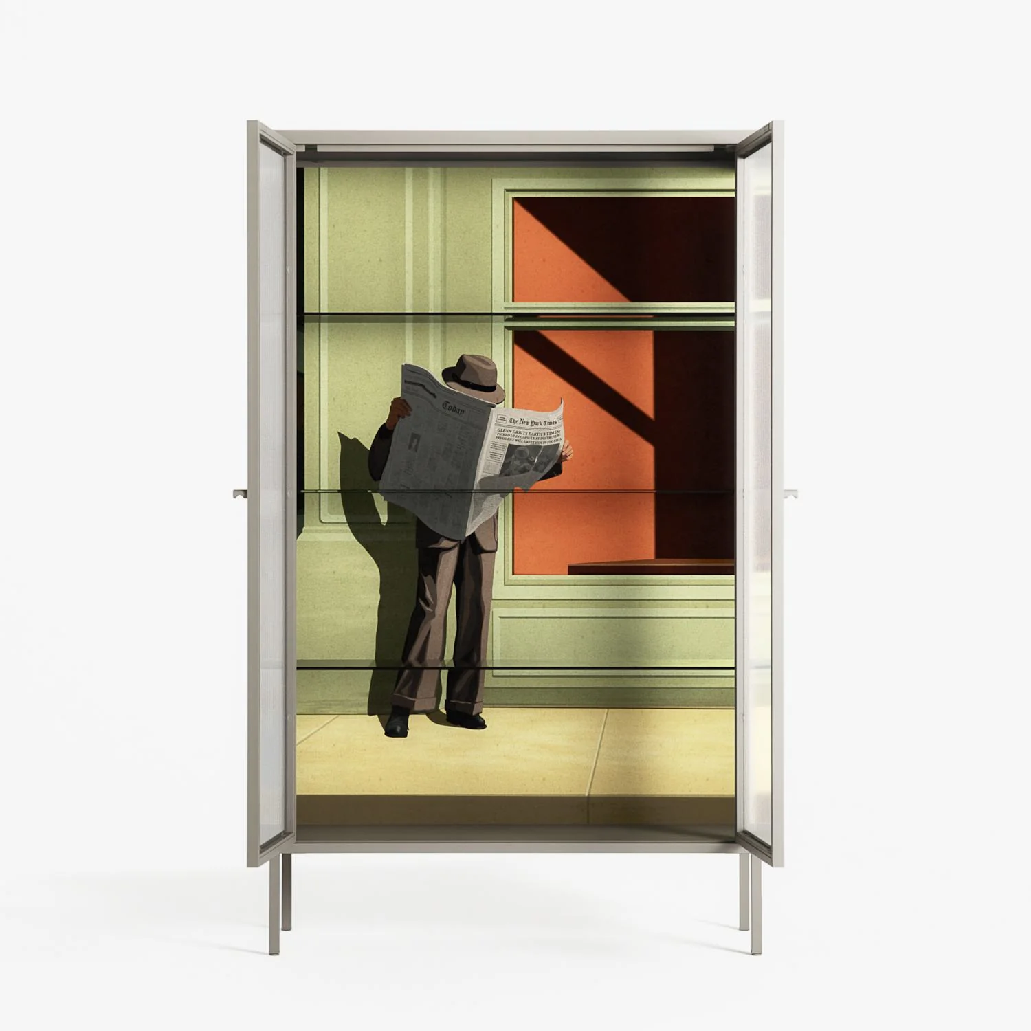 Anonymous Reader - Cabinet - Kristin Eriksson - Pebble - Reeded glass - Image 3