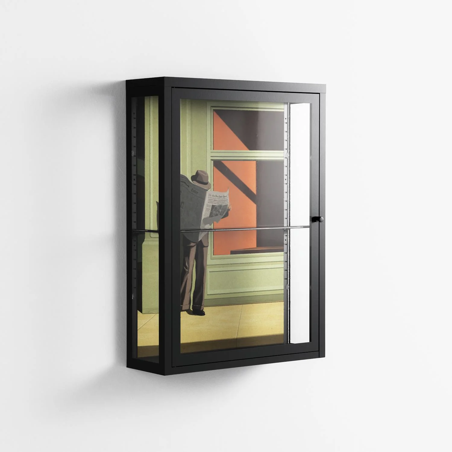 Anonymous Reader - Wall Cabinet - Kristin Eriksson - Antracite - Clear glass - Image 4