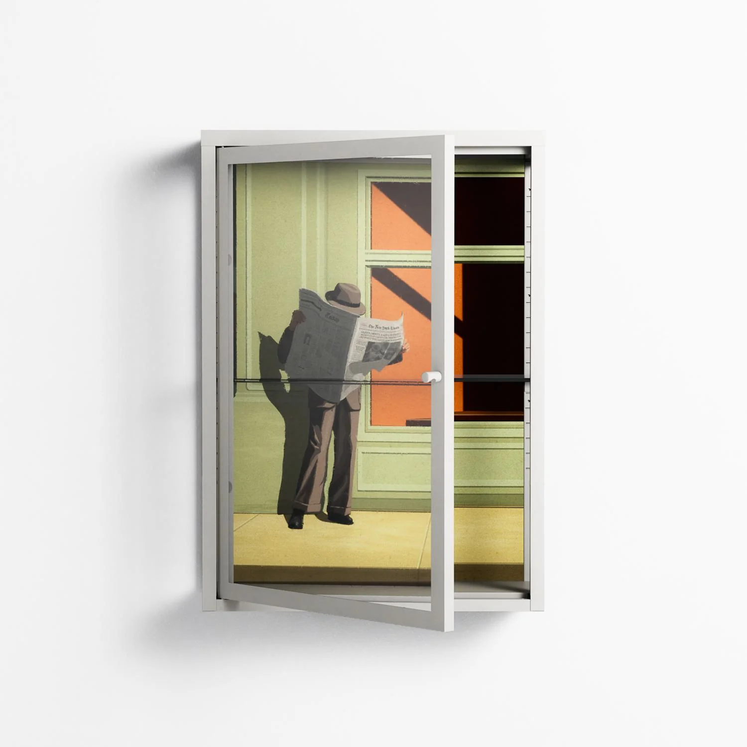 Anonymous Reader - Wall Cabinet - Kristin Eriksson - Chalk - Clear glass - Image 2