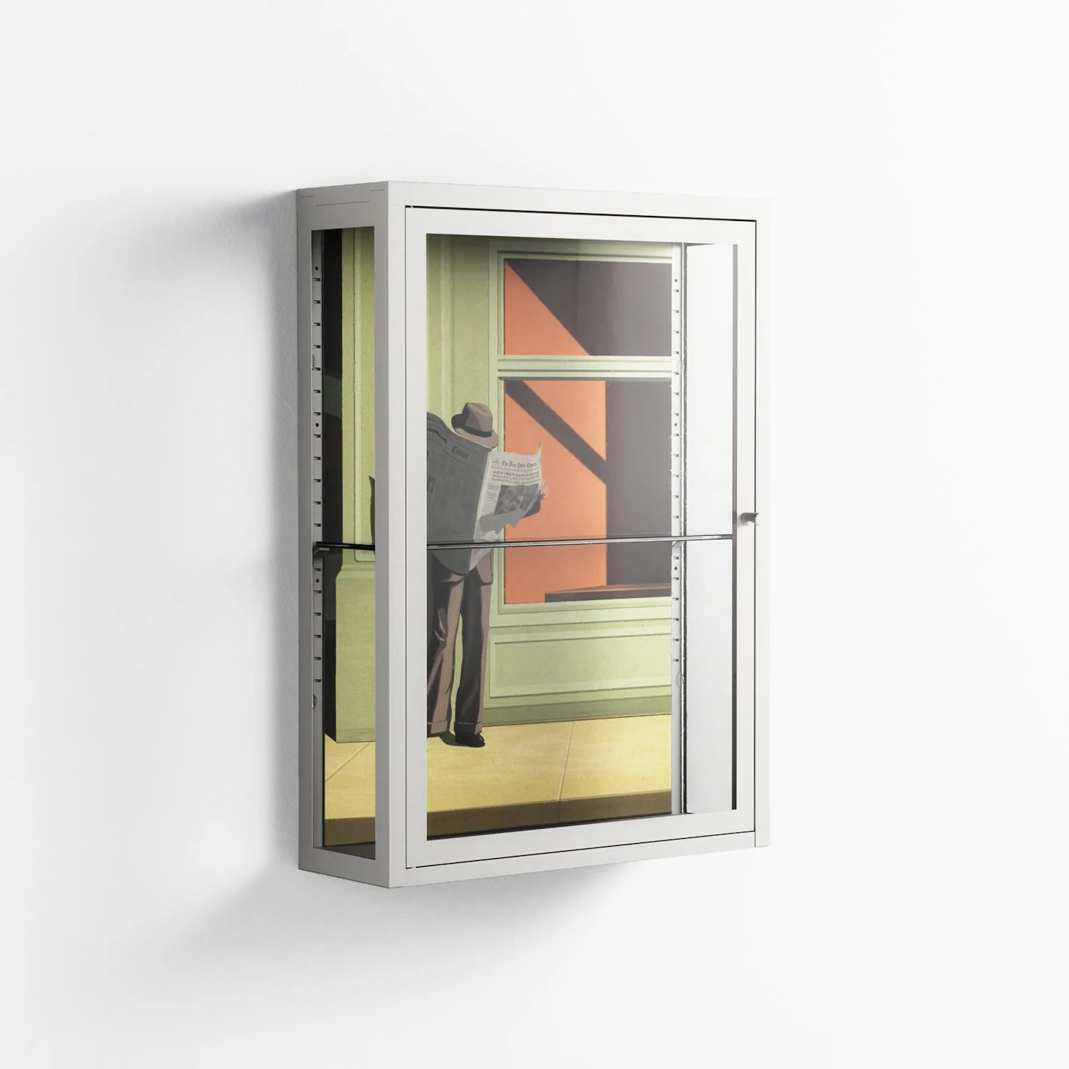 Anonymous Reader - Wall Cabinet - Kristin Eriksson - Chalk - Clear glass - Image 4