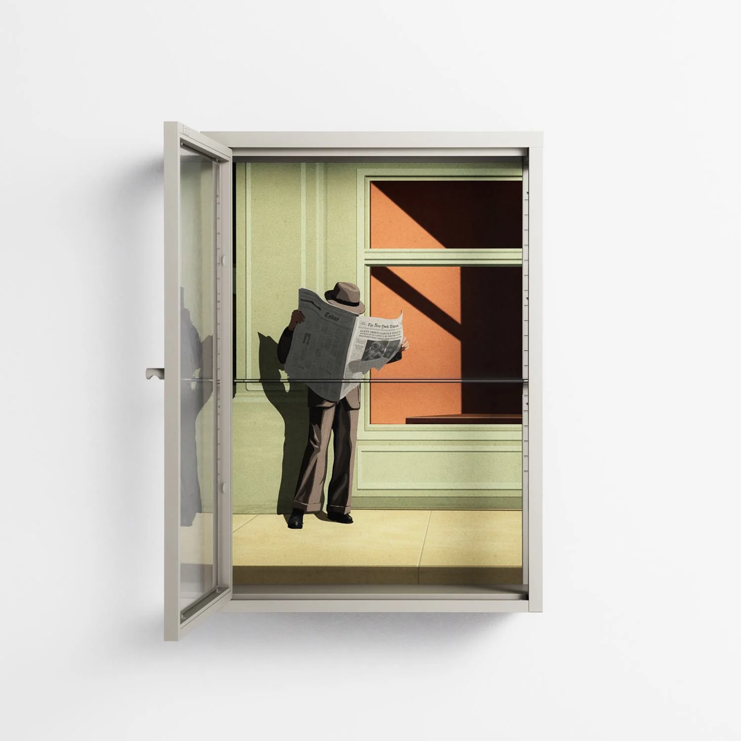 Anonymous Reader - Wall Cabinet - Kristin Eriksson - Pebble - Clear glass - Image 3