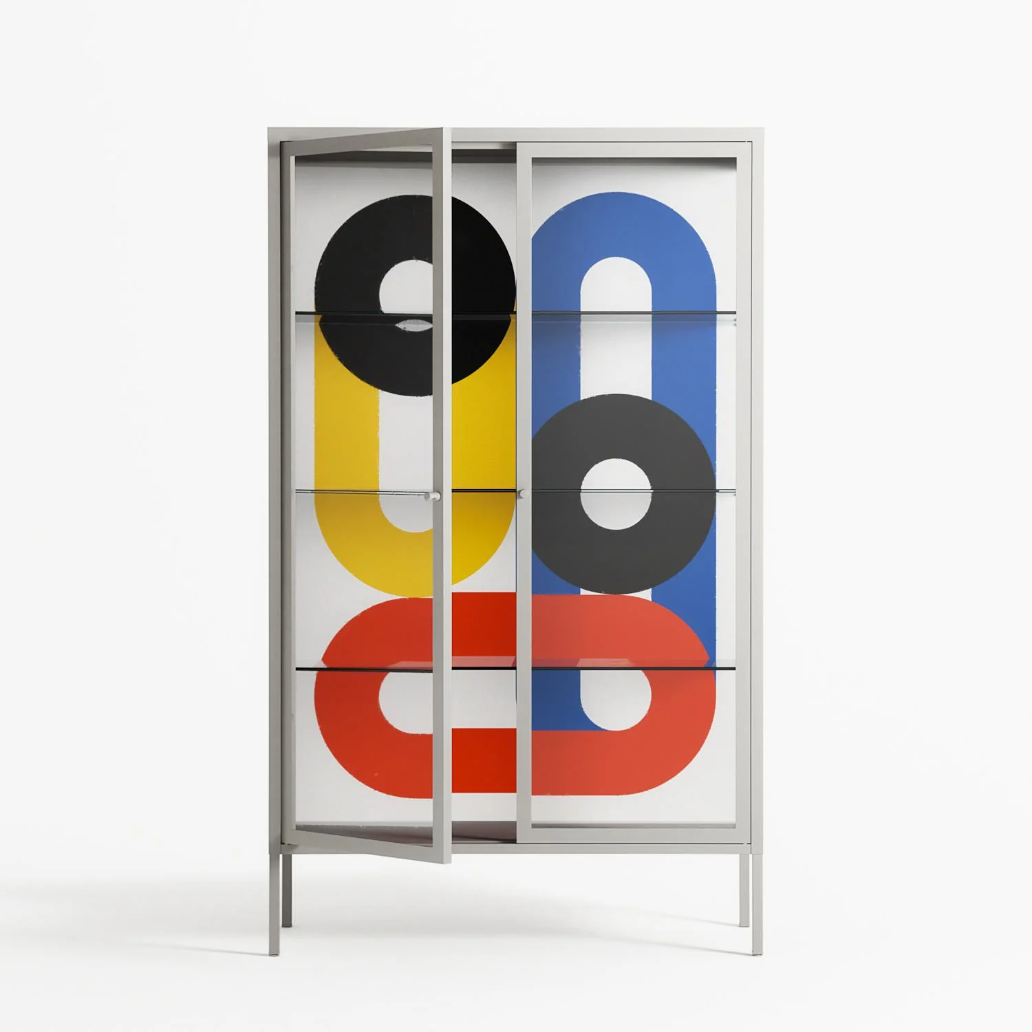 Arial - Cabinet - Vratislav Pecka - Chalk - Clear glass - Image 2