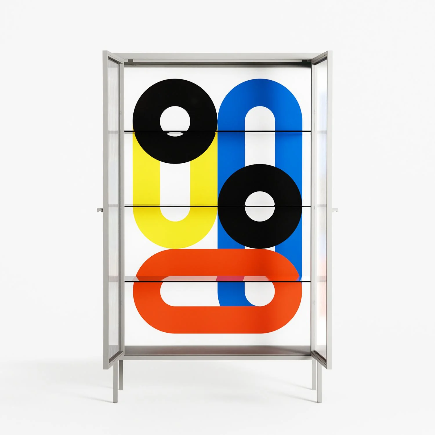 Arial - Cabinet - Vratislav Pecka - Chalk - Reeded glass - Image 3