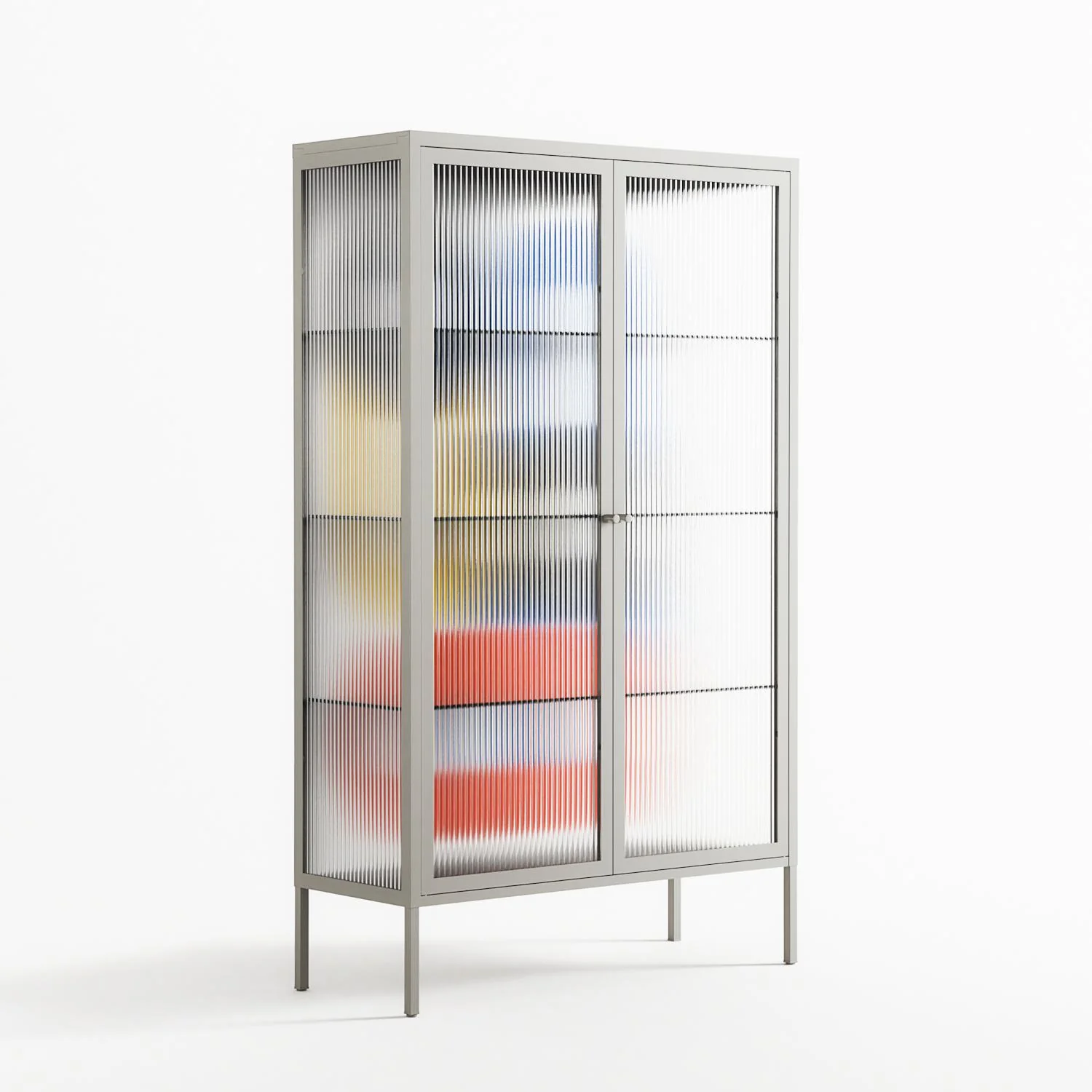 Arial - Cabinet - Vratislav Pecka - Chalk - Reeded glass - Image 4
