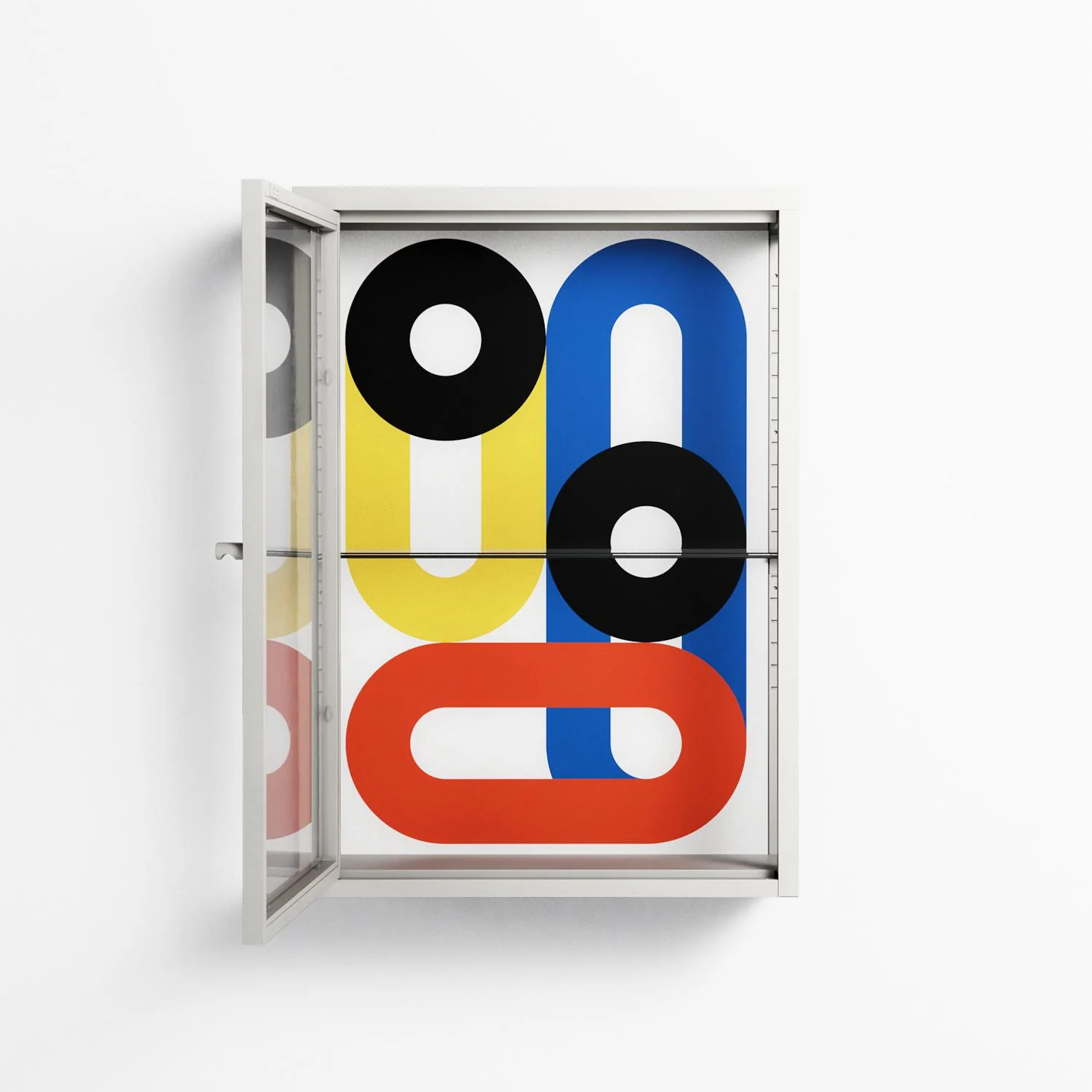 Arial - Wall Cabinet - Vratislav Pecka - Chalk - Clear glass - Image 3
