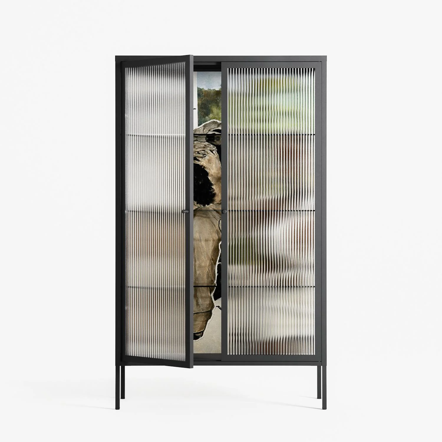 As The Rain Falls - Cabinet - Sophie Goudman-Peachey - Antracite - Reeded glass - Image 2