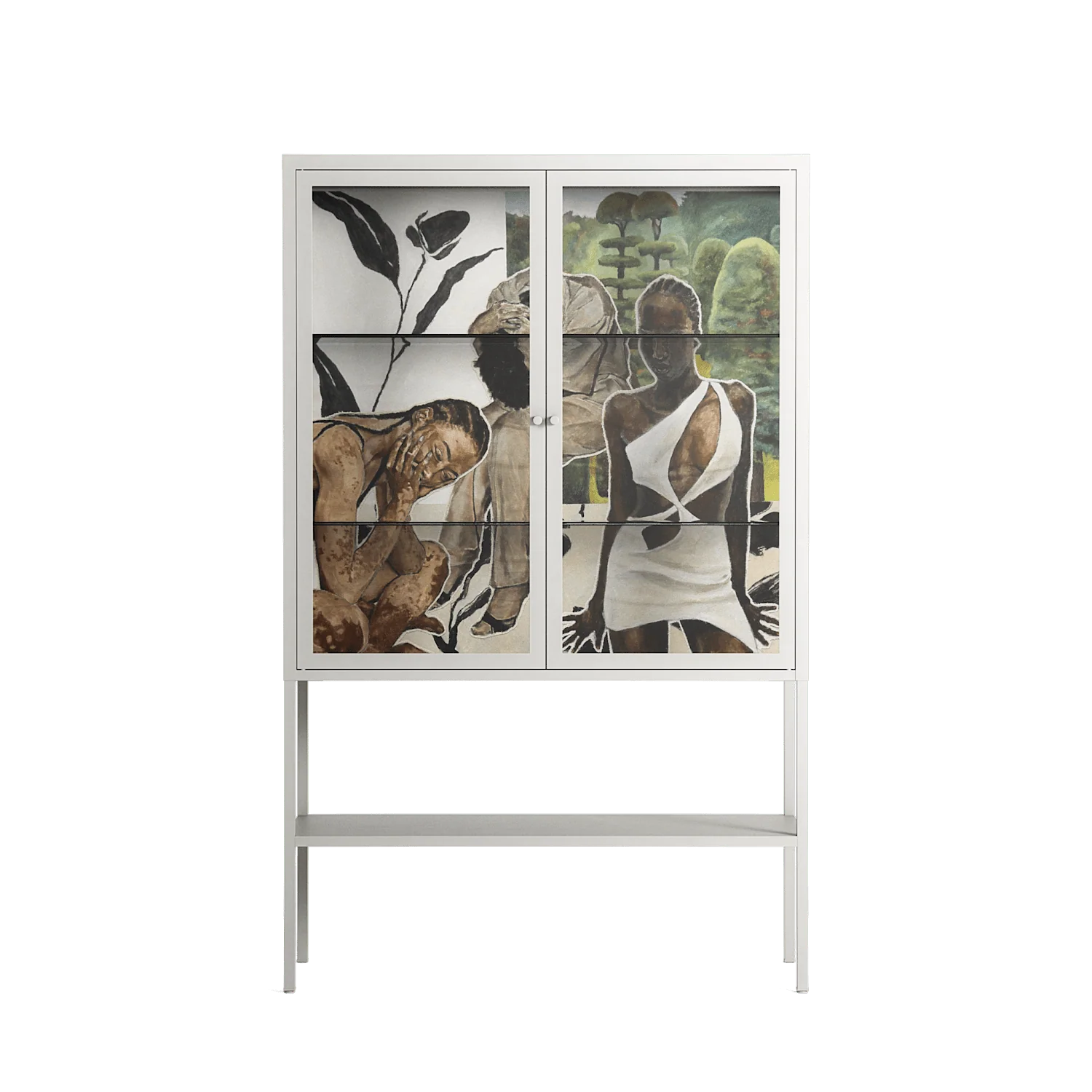 As The Rain Falls - Loft Cabinet - Sophie Goudman-Peachey - Chalk - Clear glass