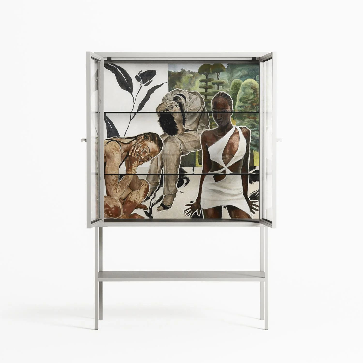 As The Rain Falls - Loft Cabinet - Sophie Goudman-Peachey - Chalk - Clear glass - Image 3