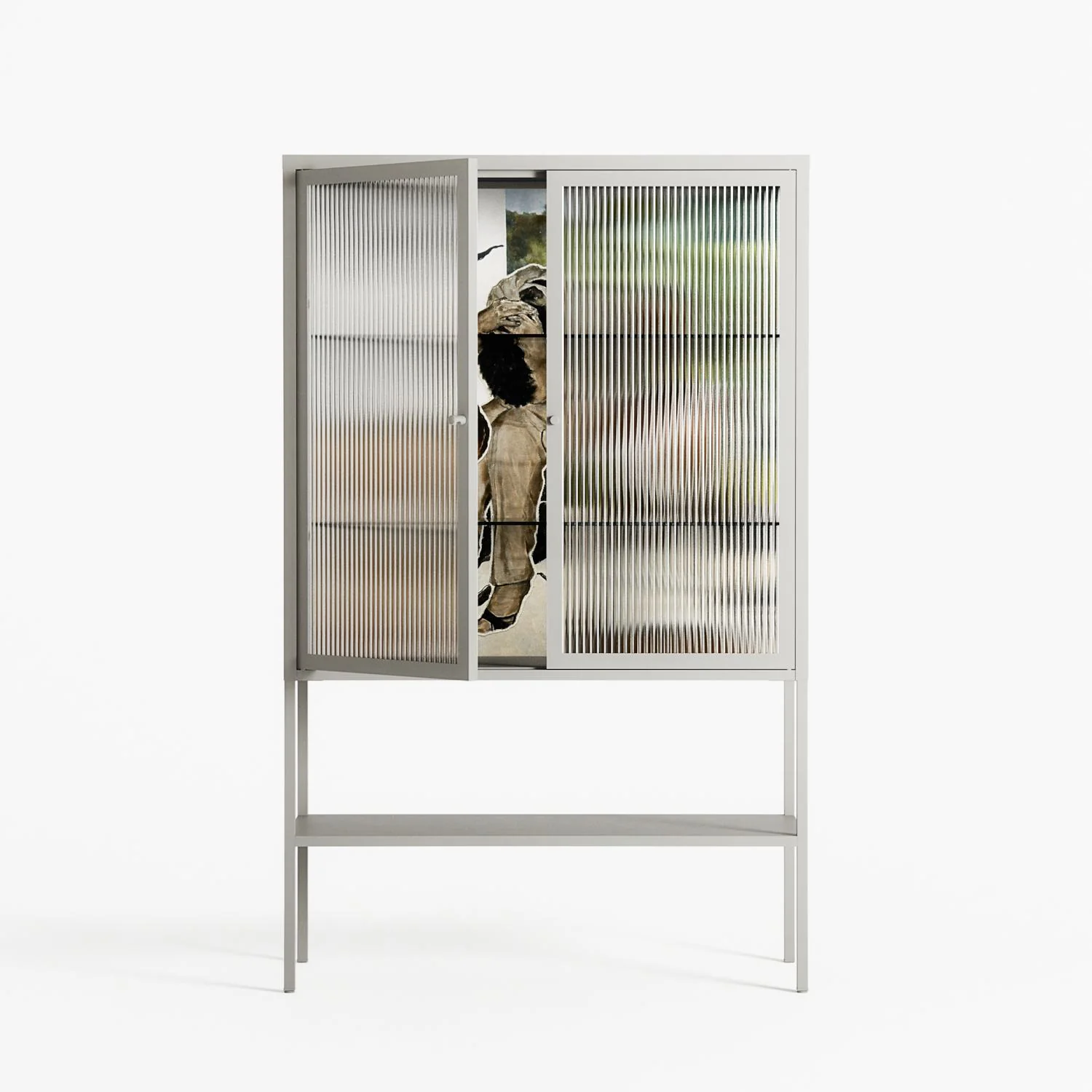 As The Rain Falls - Loft Cabinet - Sophie Goudman-Peachey - Chalk - Reeded glass - Image 2