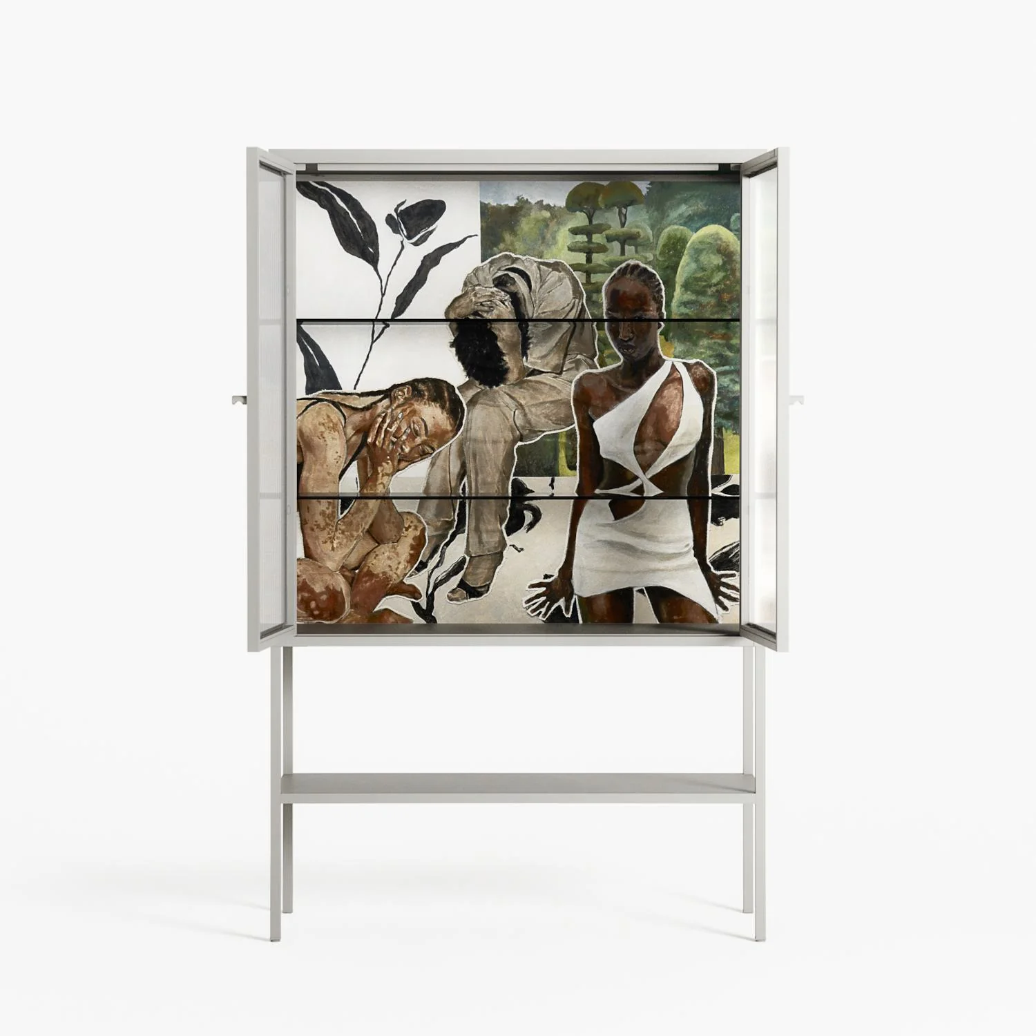 As The Rain Falls - Loft Cabinet - Sophie Goudman-Peachey - Chalk - Reeded glass - Image 3