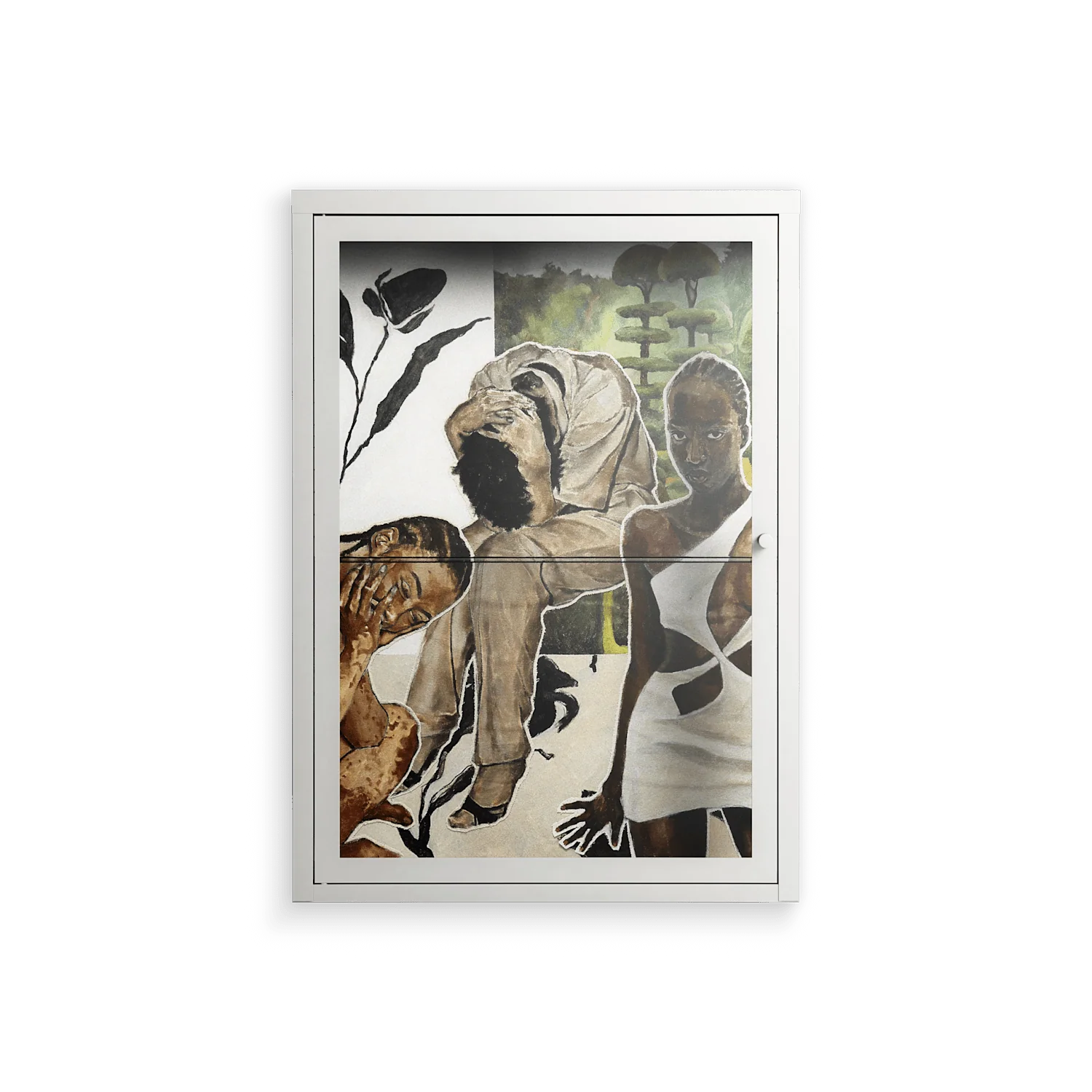 As The Rain Falls - Wall Cabinet - Sophie Goudman-Peachey - Chalk - Clear glass
