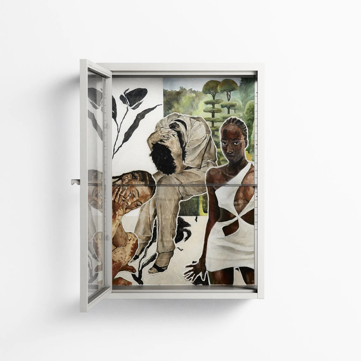 As The Rain Falls - Wall Cabinet - Sophie Goudman-Peachey - Chalk - Clear glass - Image 3