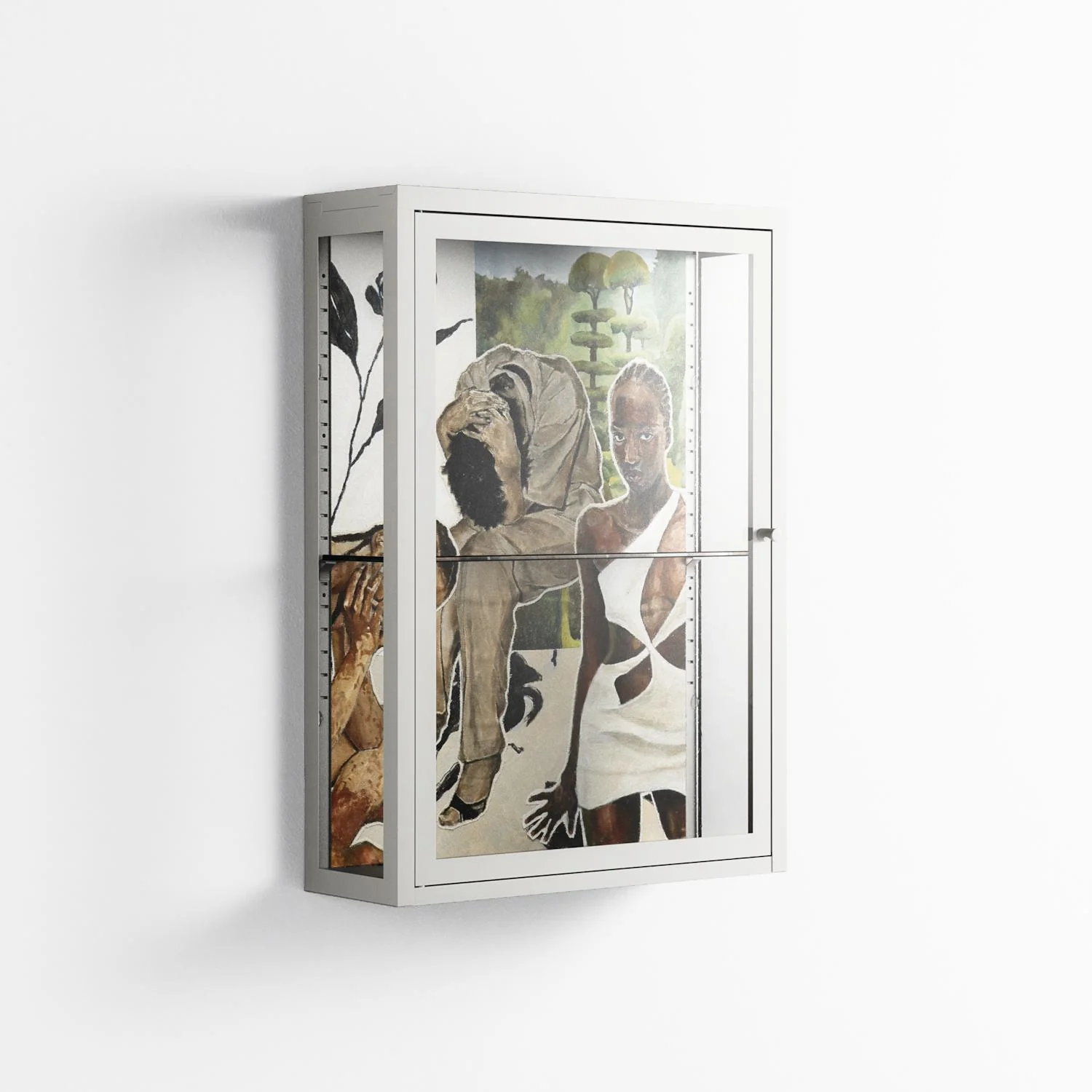 As The Rain Falls - Wall Cabinet - Sophie Goudman-Peachey - Chalk - Clear glass - Image 4