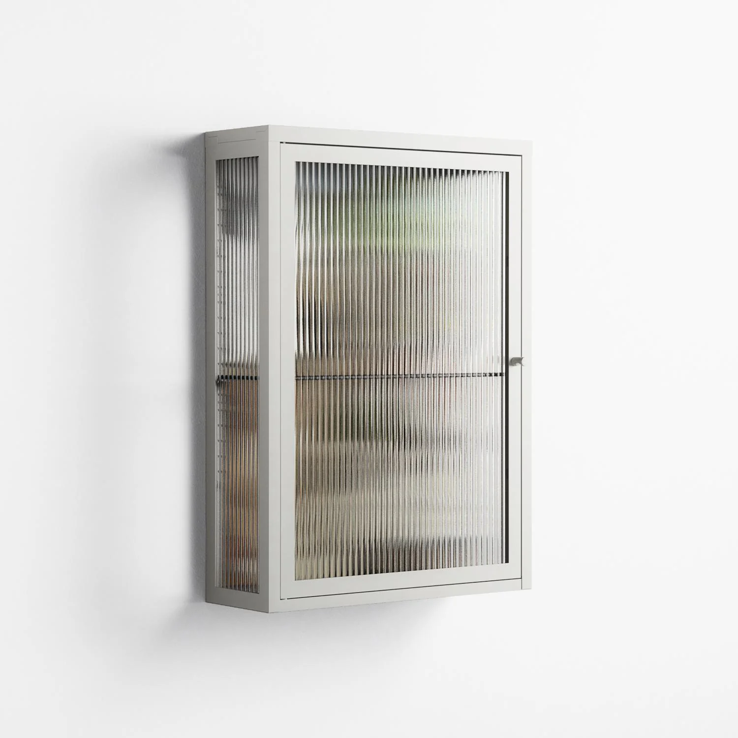 As The Rain Falls - Wall Cabinet - Sophie Goudman-Peachey - Chalk - Reeded glass - Image 4