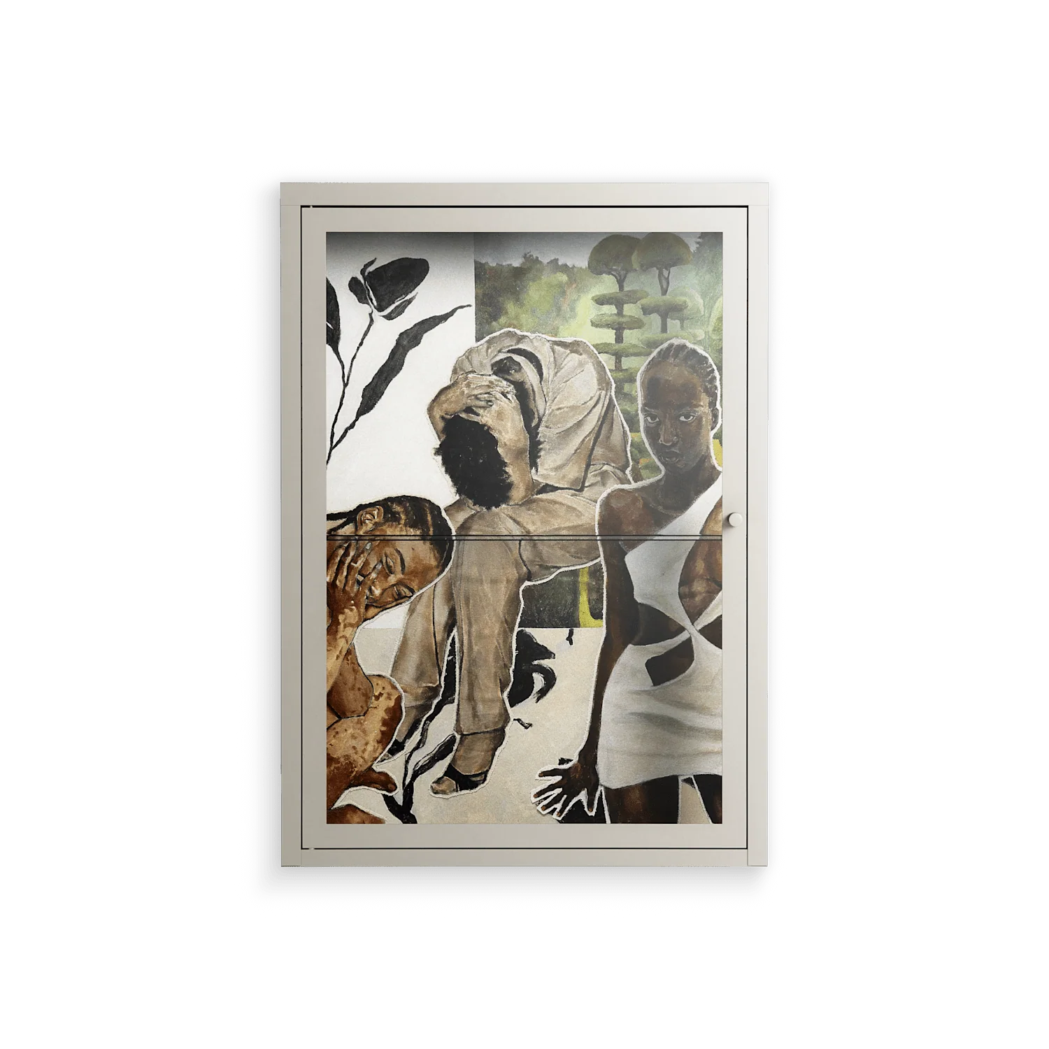 As The Rain Falls - Wall Cabinet - Sophie Goudman-Peachey - Pebble - Clear glass