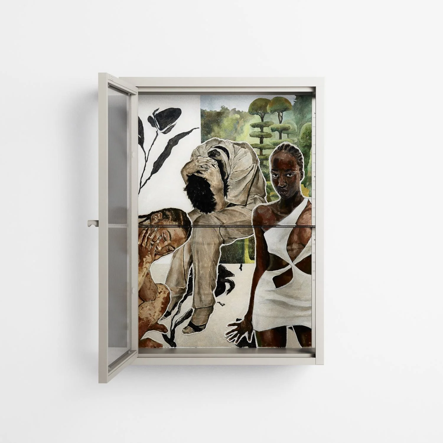 As The Rain Falls - Wall Cabinet - Sophie Goudman-Peachey - Pebble - Reeded glass - Image 3