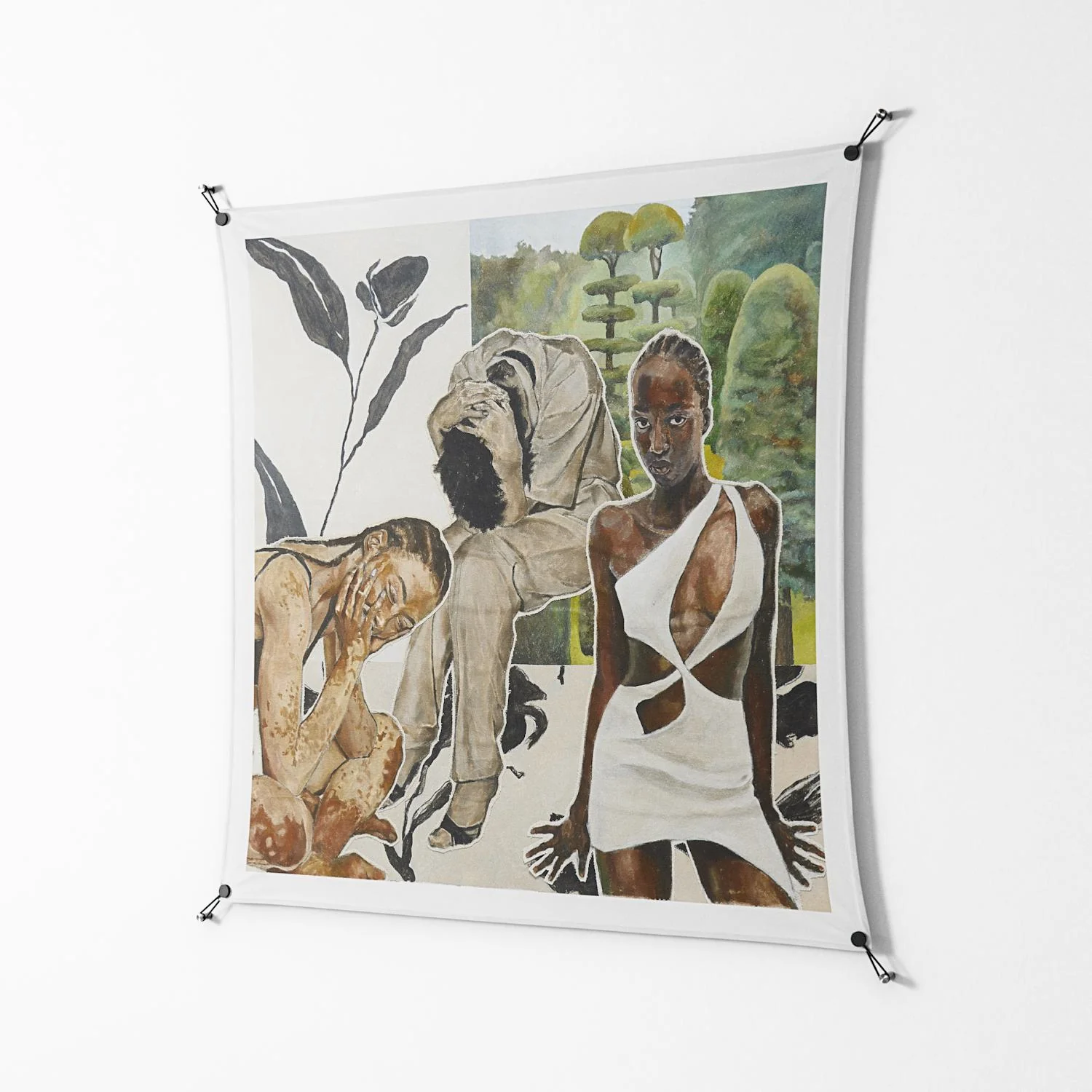 As The Rain Falls - Work On Wall - Sophie Goudman - Black - 140 x 140 cm - Image 2